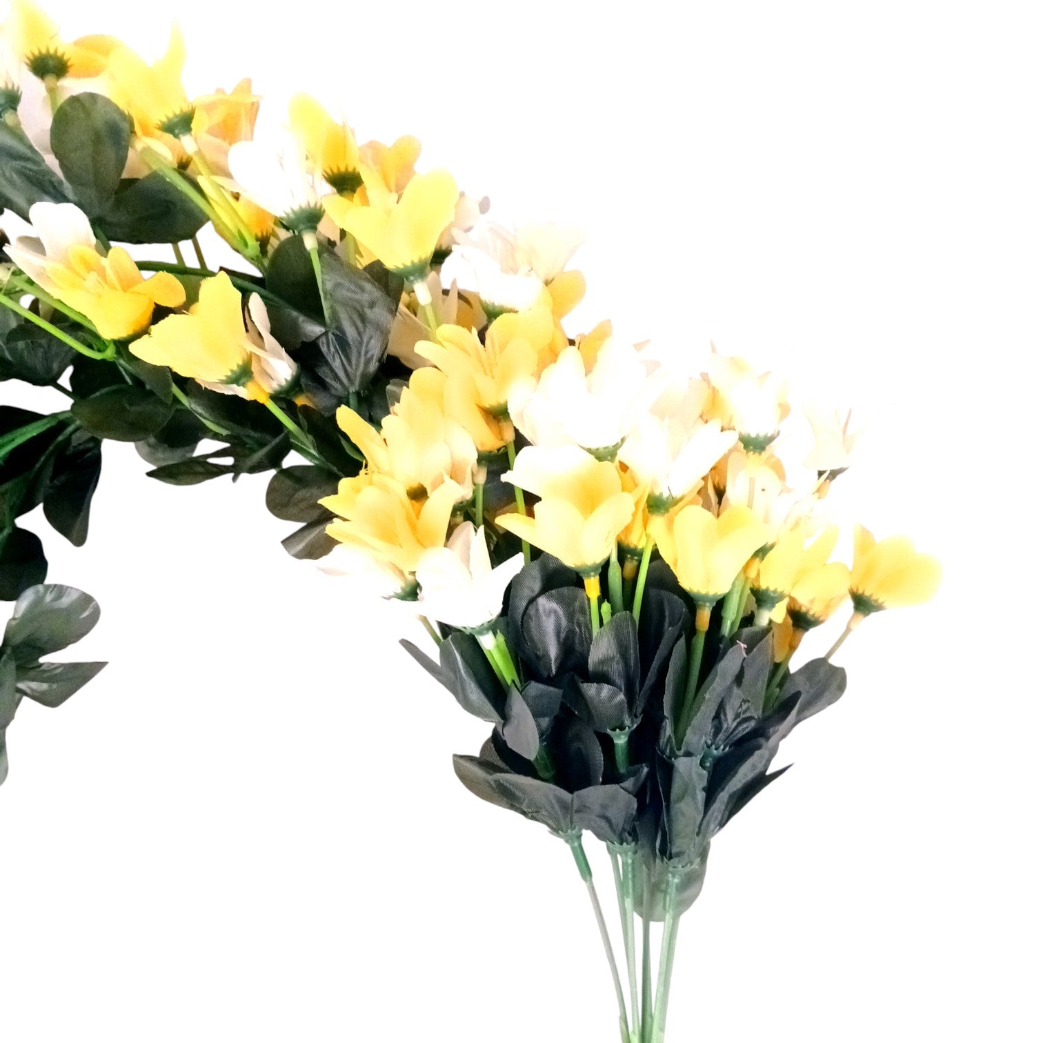 Artificial Hanging Flowers for Decoration | Flower Bunch for Wall, Door, Balcony | Decorative Hanging for Home Décor, Diwali Decoration & Gifting - 27 Inch - Apkamart #Color_Yellow
