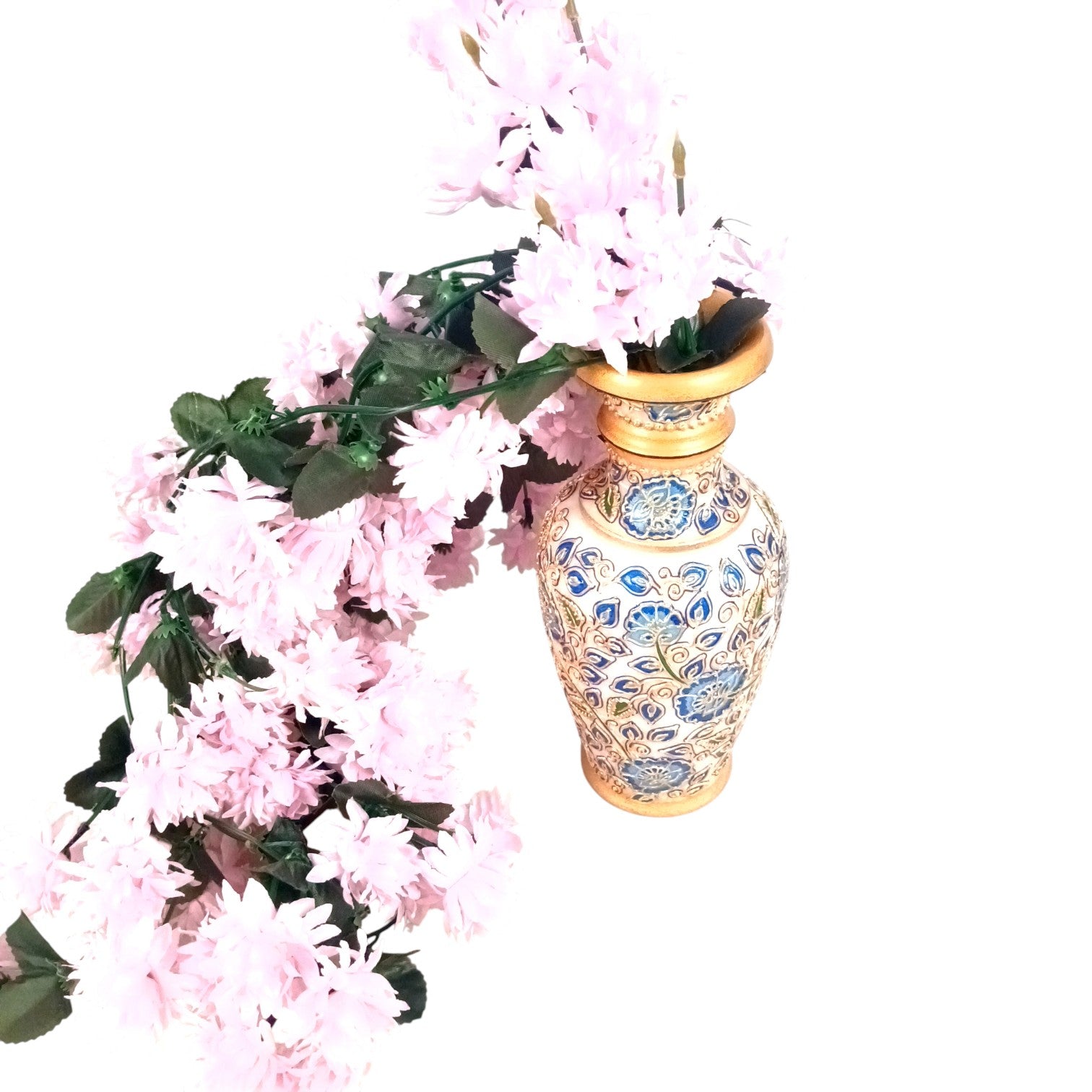 Artificial Hanging Flower for Home Decor | Decorative Wall Hanging | Balcony Garden Indoor Outdoor Decorative Hanging Plant for Living Room Bedroom Office - 37 Inch - Apkamart #Color_Pink