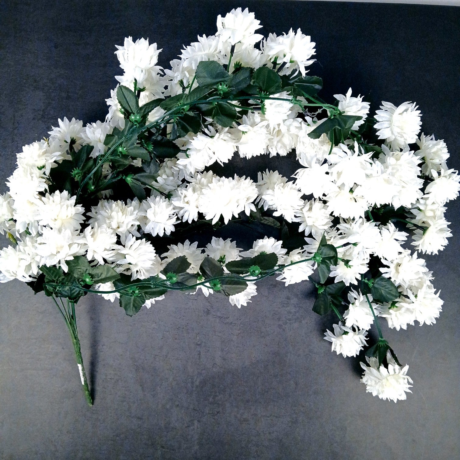 Artificial Hanging Flower for Home Decor | Decorative Wall Hanging | Balcony Garden Indoor Outdoor Decorative Hanging Plant for Living Room Bedroom Office - 37 Inch - Apkamart #Color_White