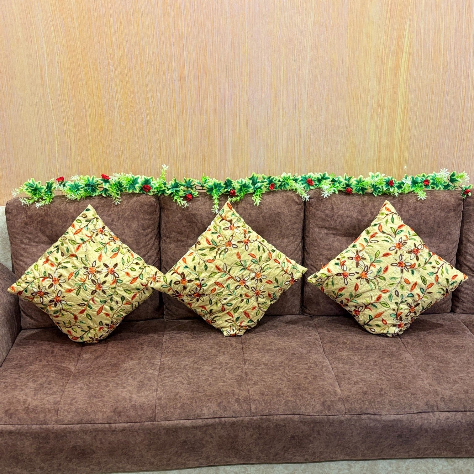 Artificial Hanging Vine | Faux Leaf Garland Green Plant Bush for Creeper Decoration | Decorative Vine for Door, Temple, Diwali Decor & Home Decoration - 69 Inch - Apkamart