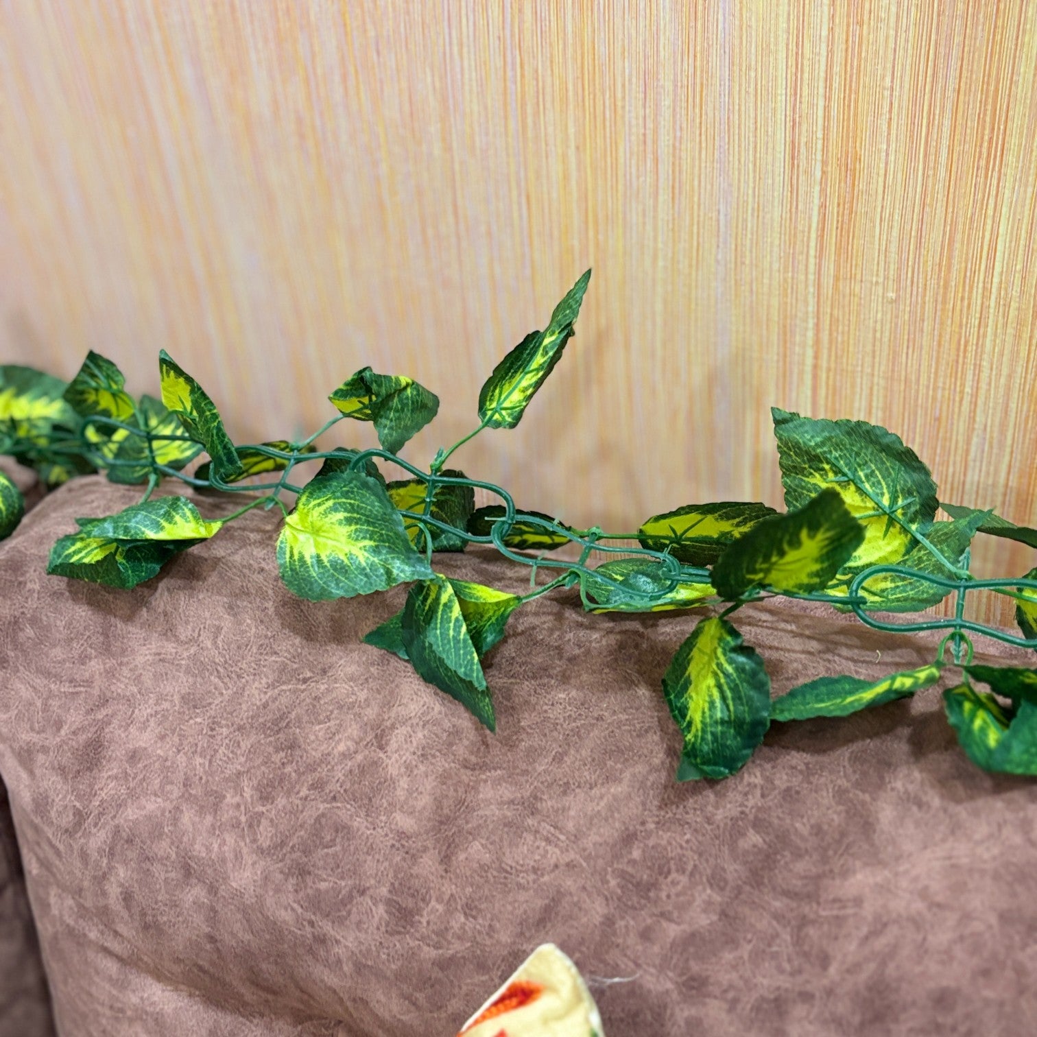 Artificial Leaf Hanging Bail | Decorative Hanging Plant for Home, Balcony, Temple, Door Bandhanwar & Party Decor | Reusable Faux Leaf Garland for Indoor Outdoor Decoration - 87 Inch - Apkamart #Style_Design 2