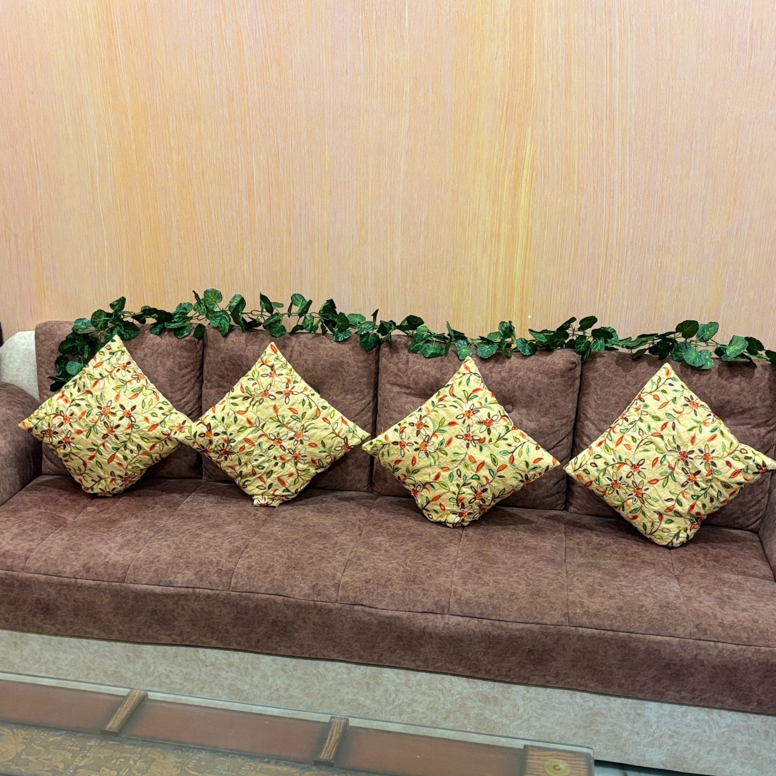 Artificial Leaf Hanging Vine | Faux Leaf Garland & Creeper Decoration for Door Bandhanwar, Balcony, Temple & Party | Green Plant Bush Vine for Indoor Outdoor Home Garden Diwali Decor - 87 Inch - Apkamart #Style_Design 1