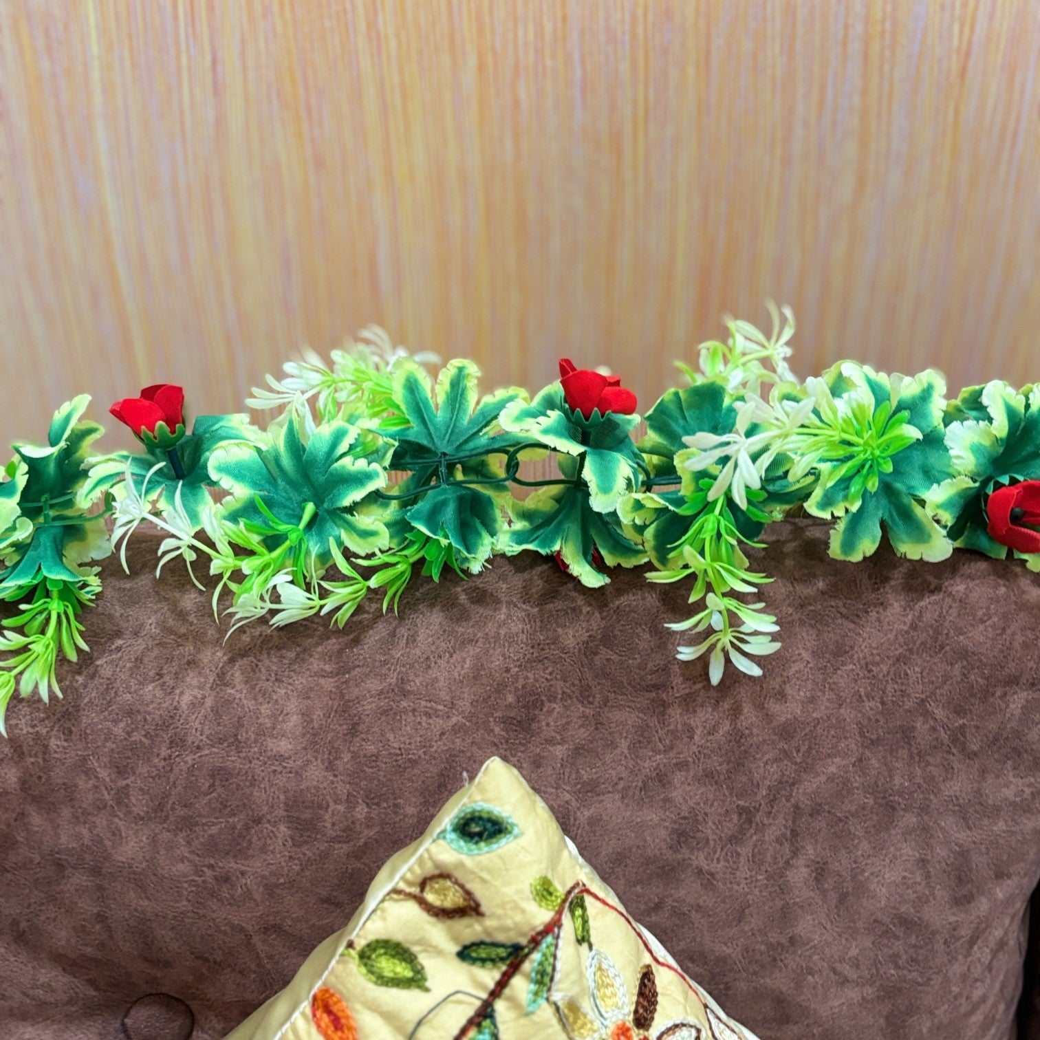 Artificial Hanging Vine | Faux Leaf Garland Green Plant Bush for Creeper Decoration | Decorative Vine for Door, Temple, Diwali Decor & Home Decoration - 69 Inch - Apkamart