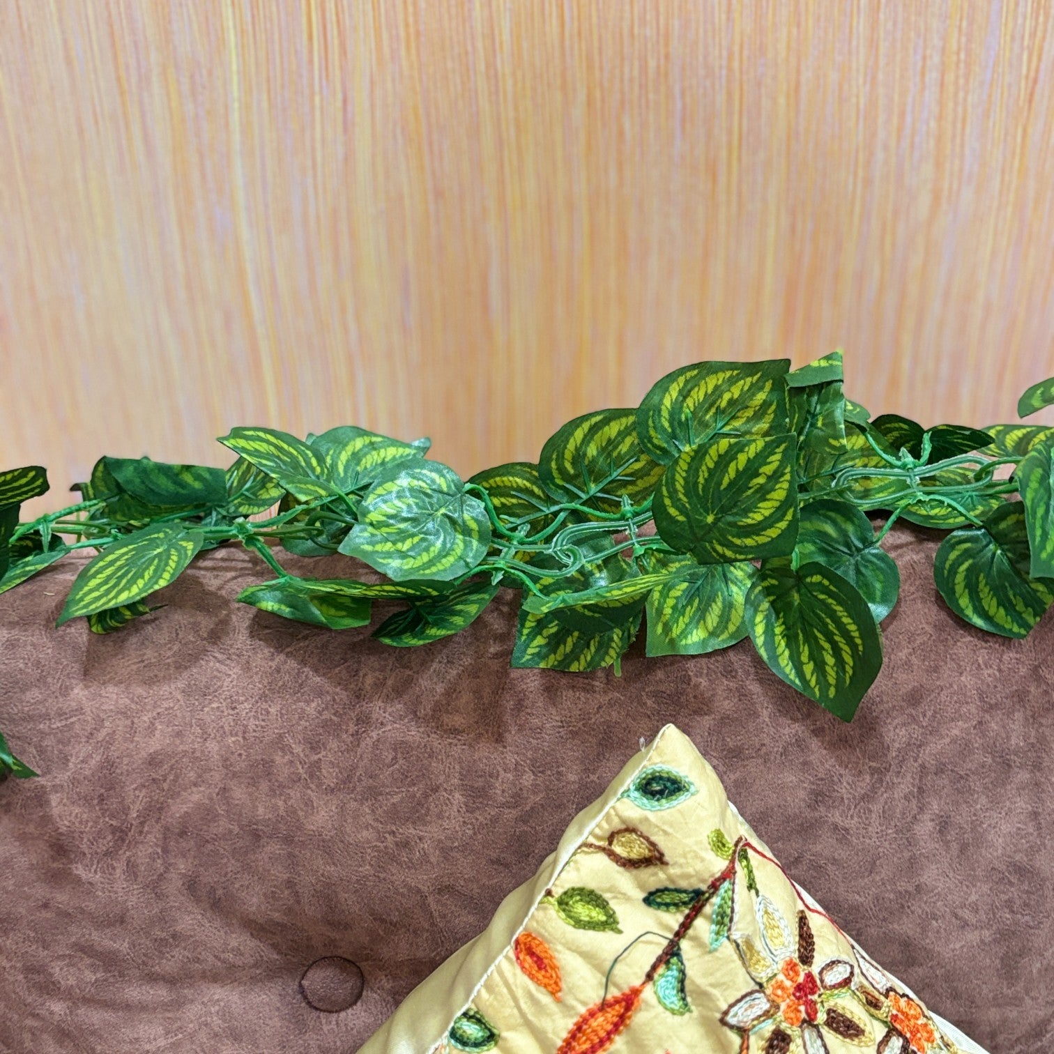 Artificial Leaf Hanging Vine | Faux Leaf Garland & Creeper Decoration for Door Bandhanwar, Balcony, Temple & Party | Green Plant Bush Vine for Indoor Outdoor Home Garden Diwali Decor - 87 Inch - Apkamart #Style_Design 2