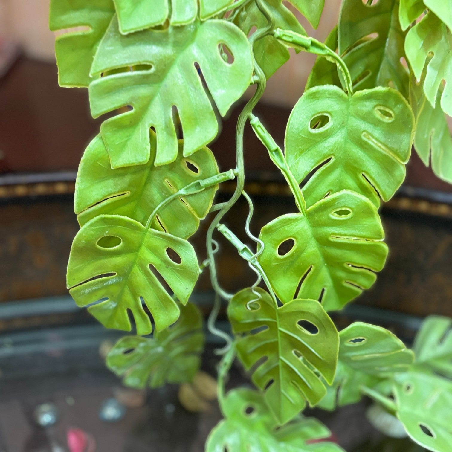 Artificial Hanging Leaf Bunch | Faux Leaf Garland Plant Bush for Creeper Decoration | Decorative Hanging Vine for Door, Balcony, Temple & Diwali Decor - 35 Inch - Apkamart #Style_Design 3
