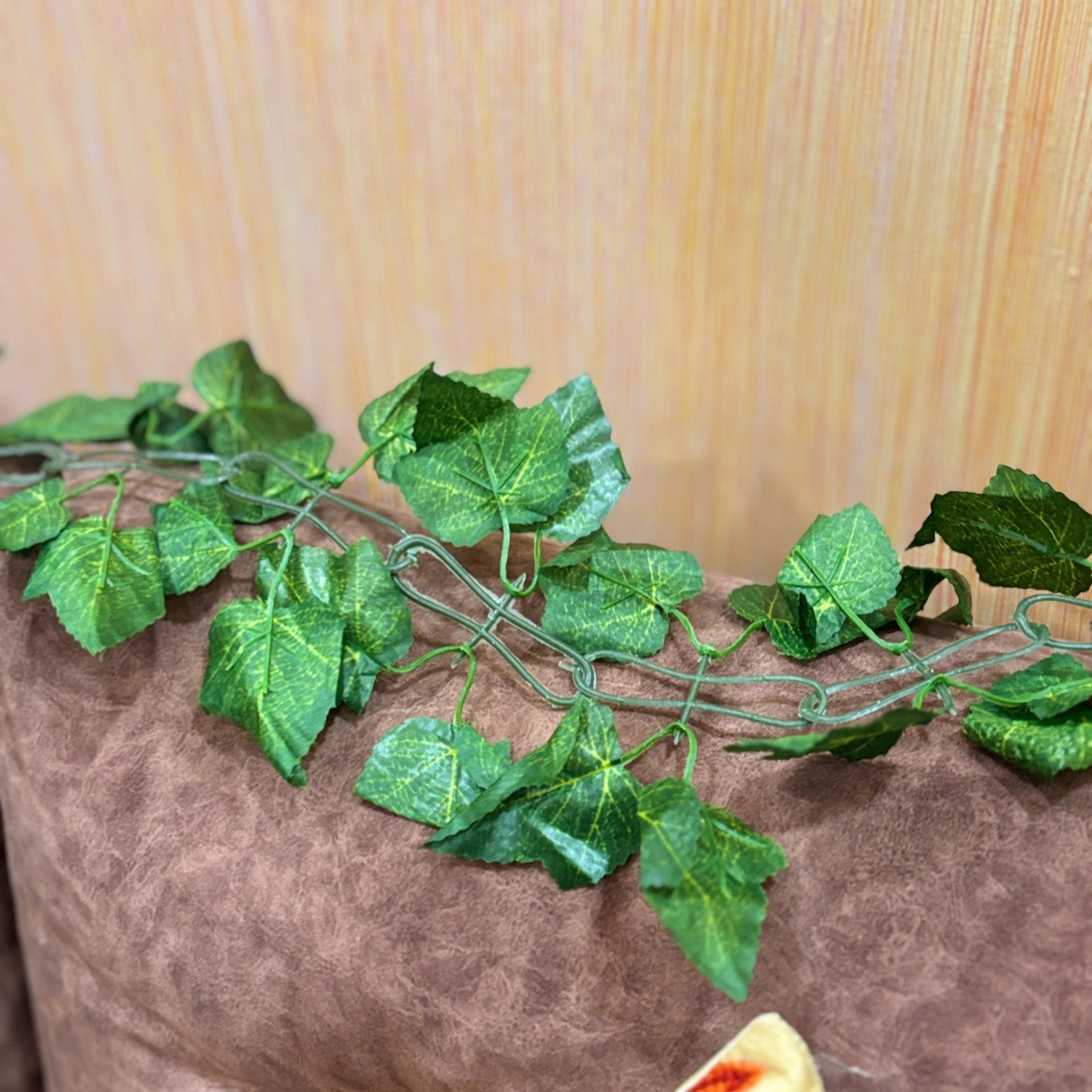 Artificial Leaf Hanging Bail | Decorative Hanging Plant for Home, Balcony, Temple, Door Bandhanwar & Party Decor | Reusable Faux Leaf Garland for Indoor Outdoor Decoration - 87 Inch - Apkamart #Style_Design 3