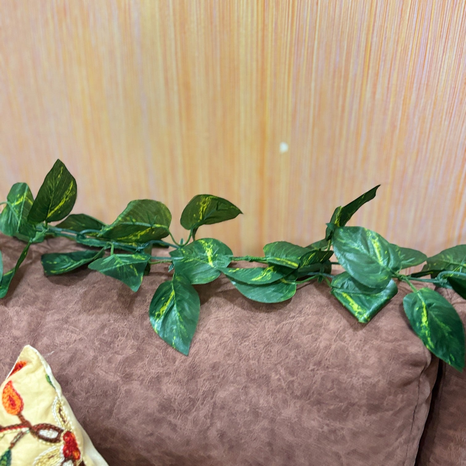 Artificial Leaf Hanging Vine | Faux Leaf Garland & Creeper Decoration for Door Bandhanwar, Balcony, Temple & Party | Green Plant Bush Vine for Indoor Outdoor Home Garden Diwali Decor - 87 Inch - Apkamart #Style_Design 1