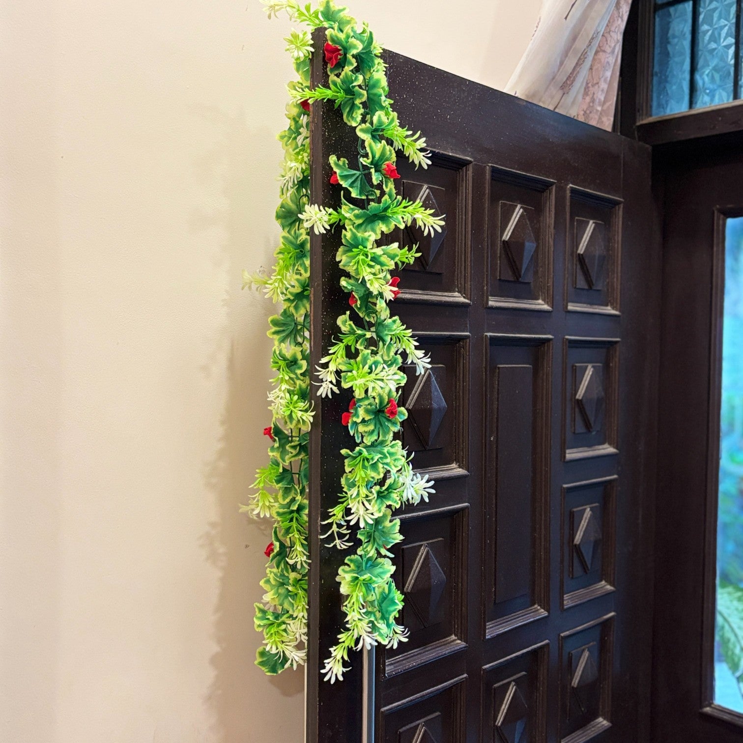 Artificial Hanging Vine | Faux Leaf Garland Green Plant Bush for Creeper Decoration | Decorative Vine for Door, Temple, Diwali Decor & Home Decoration - 69 Inch - Apkamart