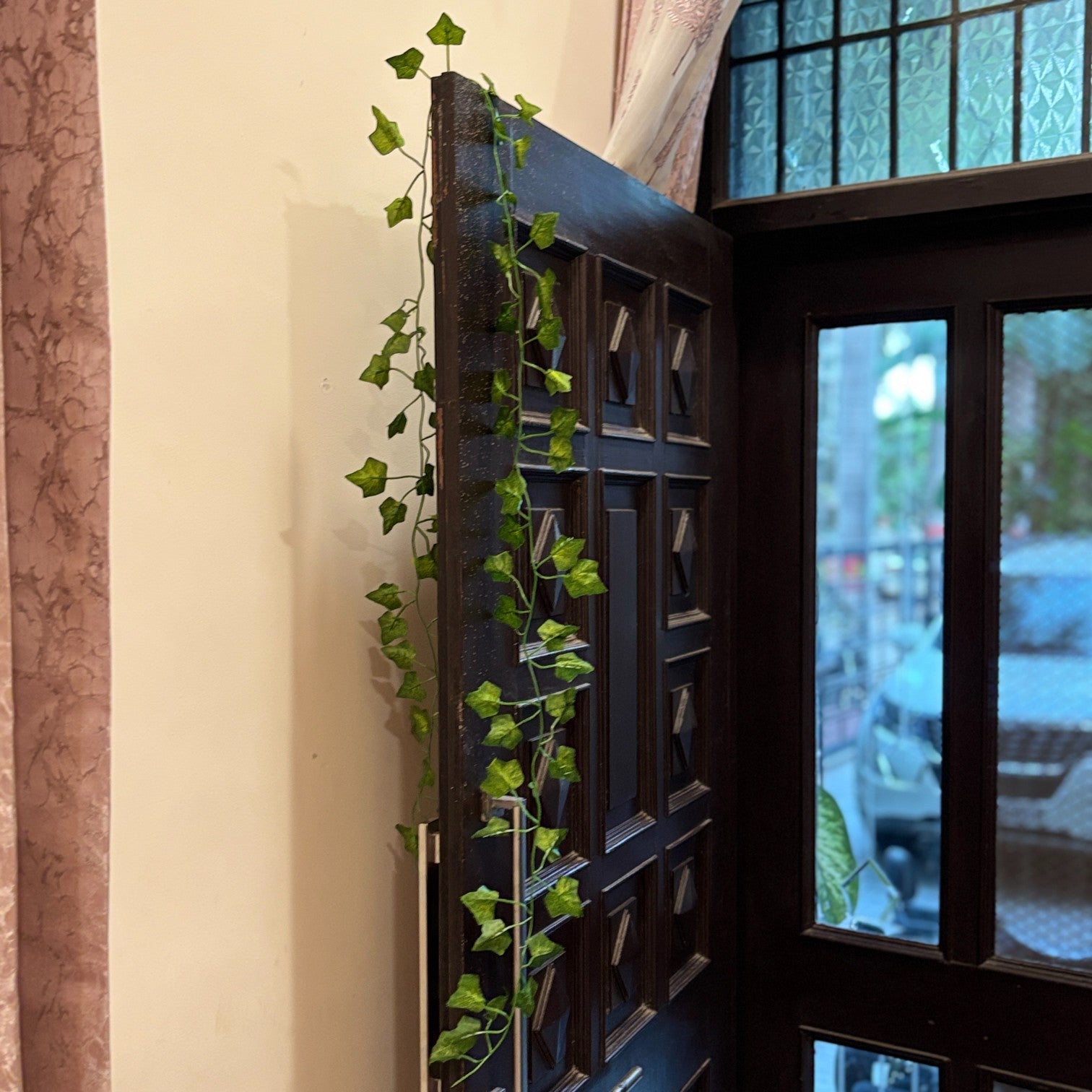 Artificial Leaf Hanging Vine | Decorative Leaf Bail for Home Decor | Door Bandhanwar, Temple Decoration, Balcony & Garden Hanging Plant - 81 Inch - Apkamart