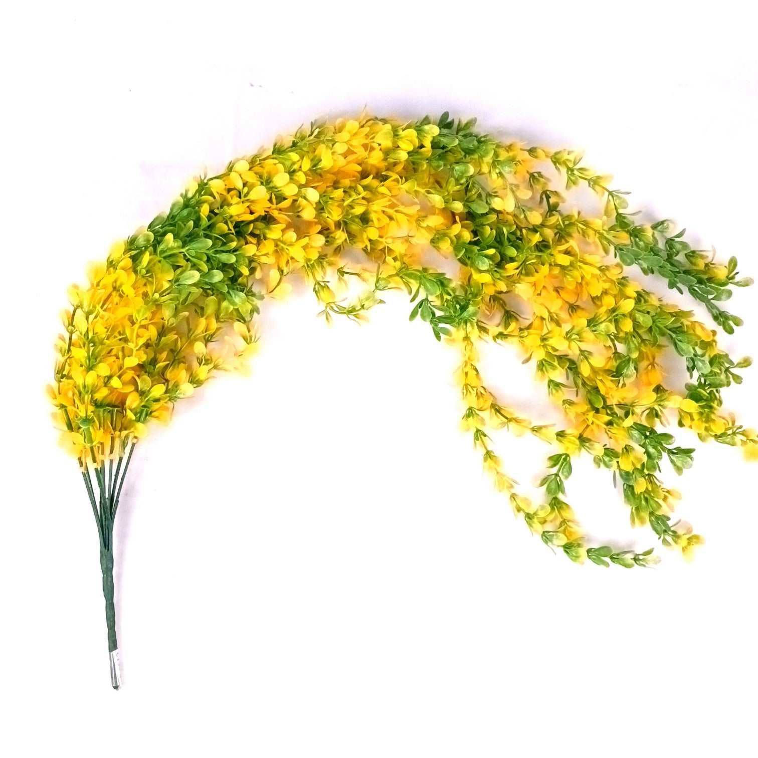 Artificial Hanging Vine | Green & Yellow Faux Leaf Garland Green Plant Bush for Creeper Decoration | Decorative Vine for Door, Temple, Diwali Decor & Home Decoration - 33 Inch - Apkamart #Style_Design 3