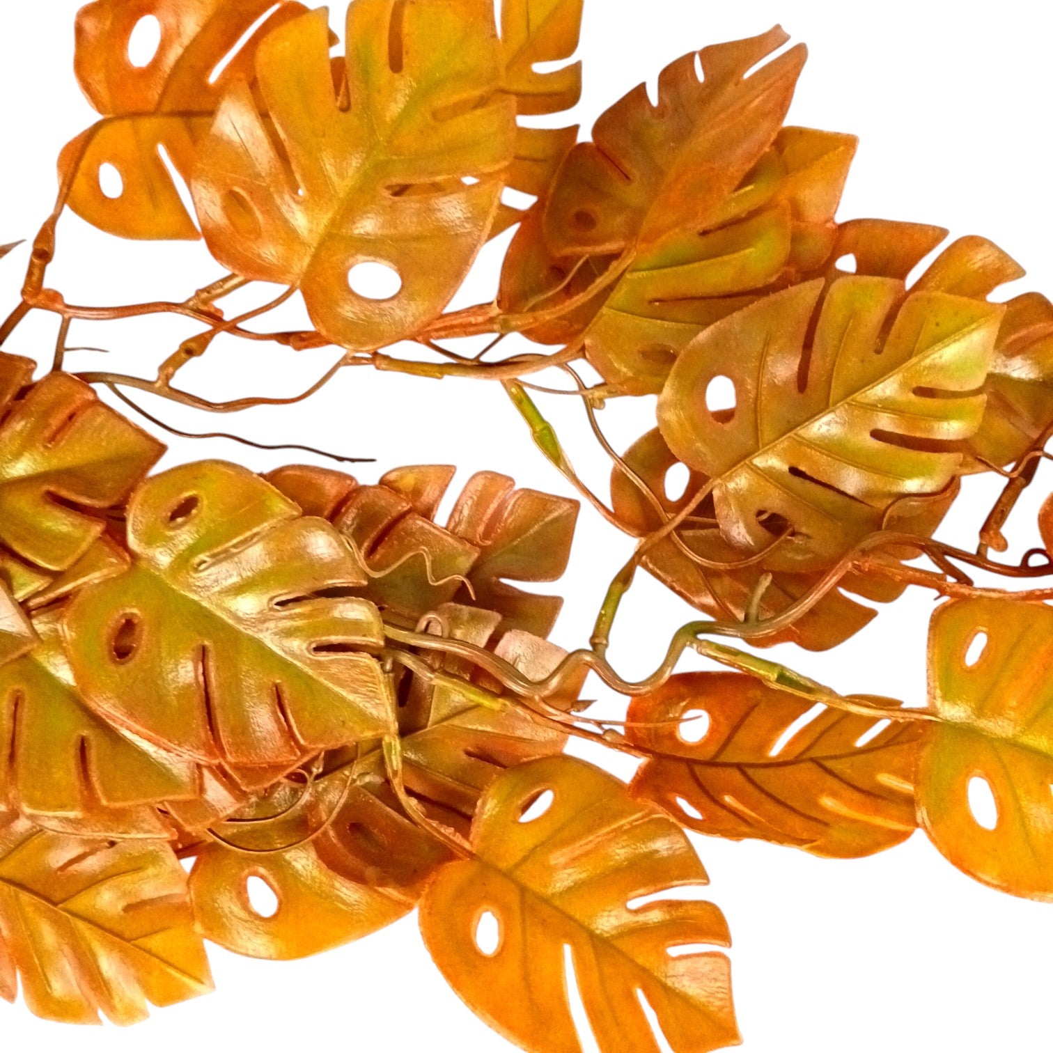 Artificial Hanging Leaf Bunch | Faux Leaf Garland Plant Bush for Creeper Decoration | Decorative Hanging Vine for Door, Balcony, Temple & Diwali Decor - 35 Inch - Apkamart #Style_Design 1