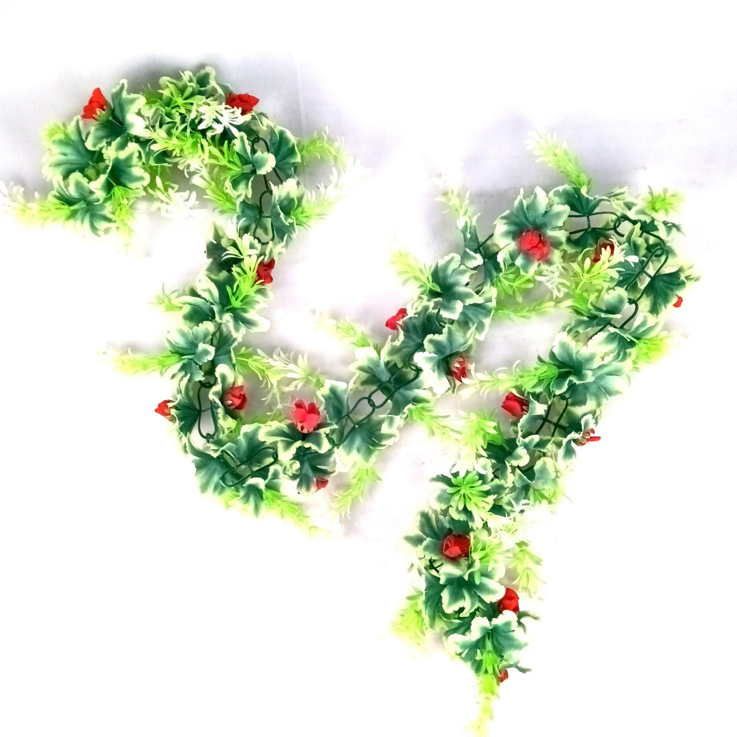 Artificial Hanging Vine | Faux Leaf Garland Green Plant Bush for Creeper Decoration | Decorative Vine for Door, Temple, Diwali Decor & Home Decoration - 69 Inch - Apkamart