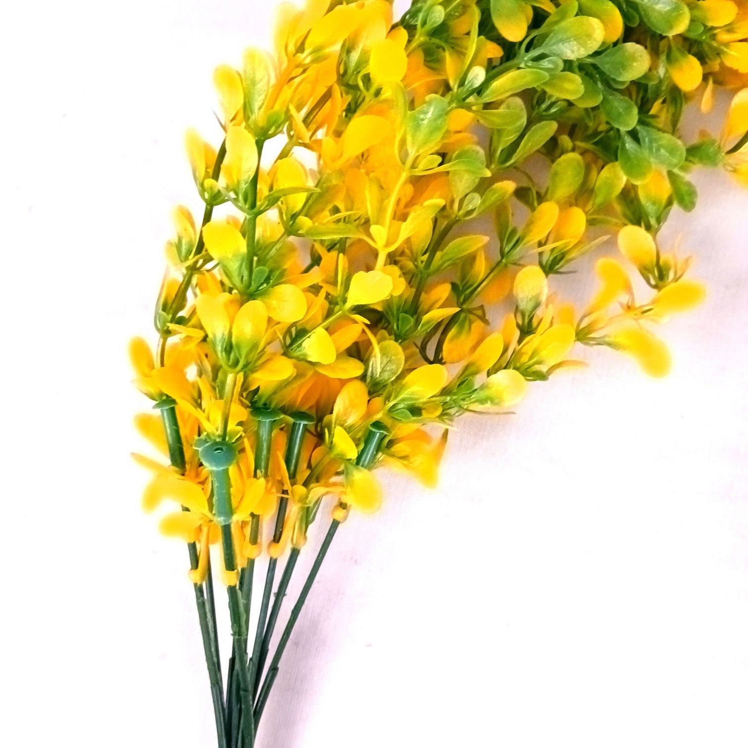 Artificial Hanging Vine | Green & Yellow Faux Leaf Garland Green Plant Bush for Creeper Decoration | Decorative Vine for Door, Temple, Diwali Decor & Home Decoration - 33 Inch - Apkamart #Style_Design 3