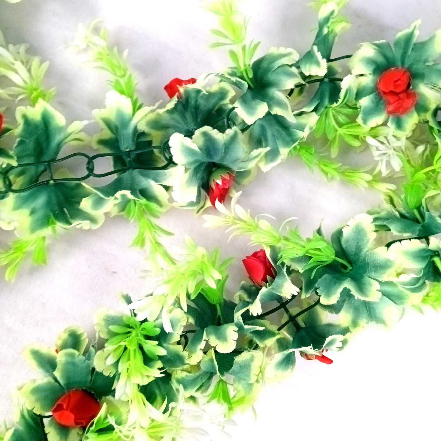 Artificial Hanging Vine | Faux Leaf Garland Green Plant Bush for Creeper Decoration | Decorative Vine for Door, Temple, Diwali Decor & Home Decoration - 69 Inch - Apkamart