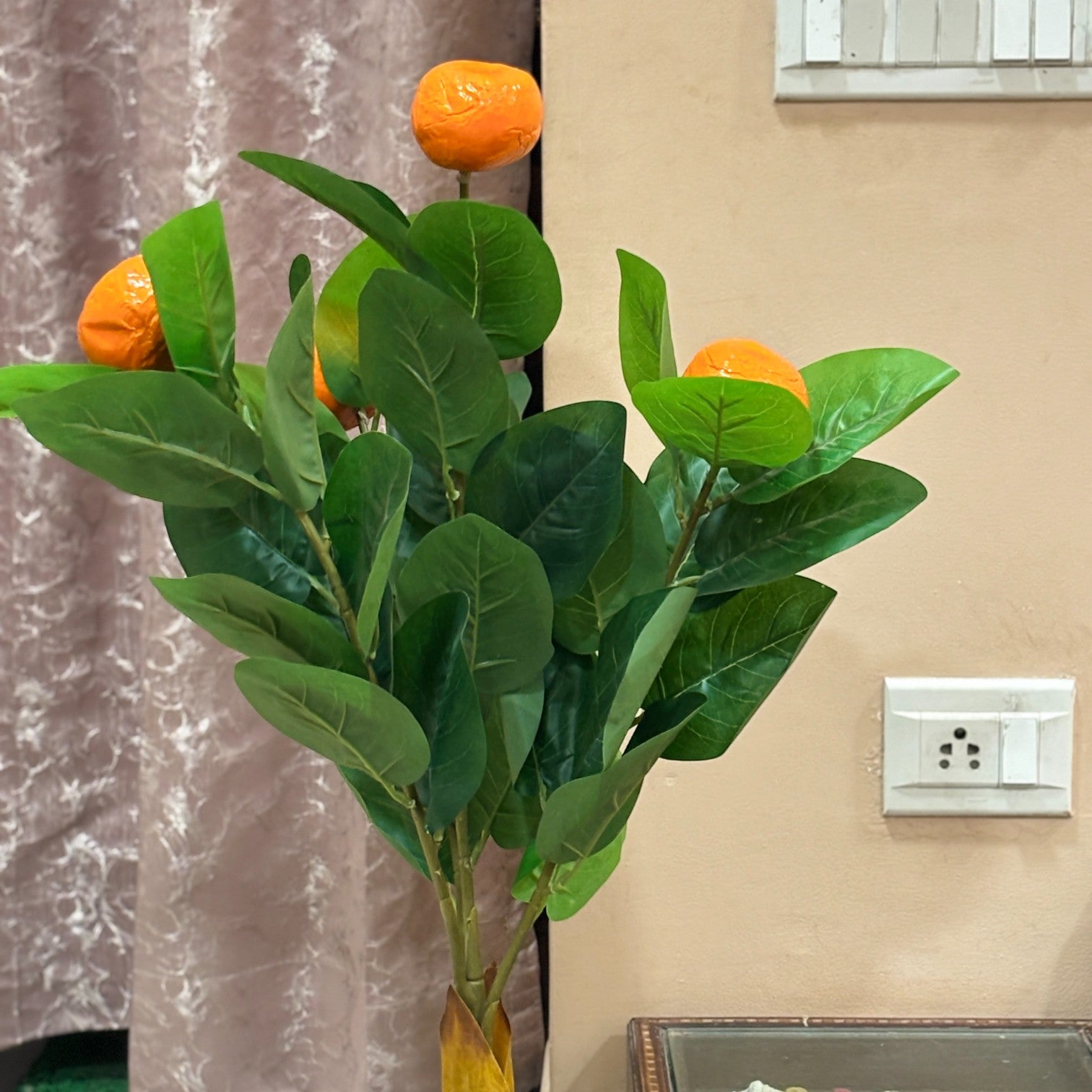 Artificial Leaf Tree | Faux Leaf Vine Plant for Home & Office | Decorative Indoor Potted Green Plant for Living Room Balcony Tabletop Diwali Decor Gifting - 36 Inch