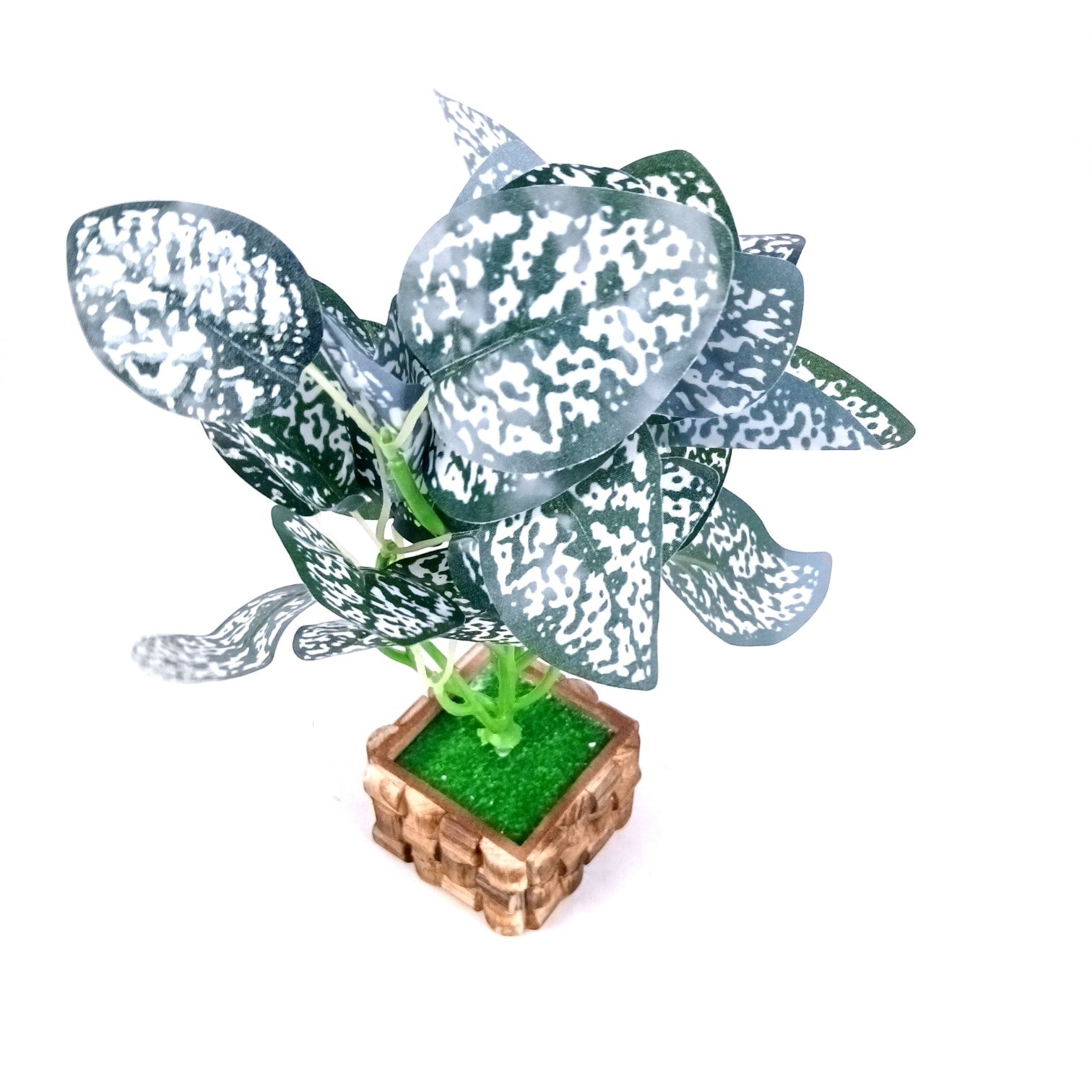 Artificial Leaf Bunch with Wooden Pot | Faux Vine Plant for Home Decor | Decorative Tabletop Indoor Plant for Living Room, Balcony, Office, Festive Decor & Gifting - 13 Inch - Apkamart #Style_Design 2