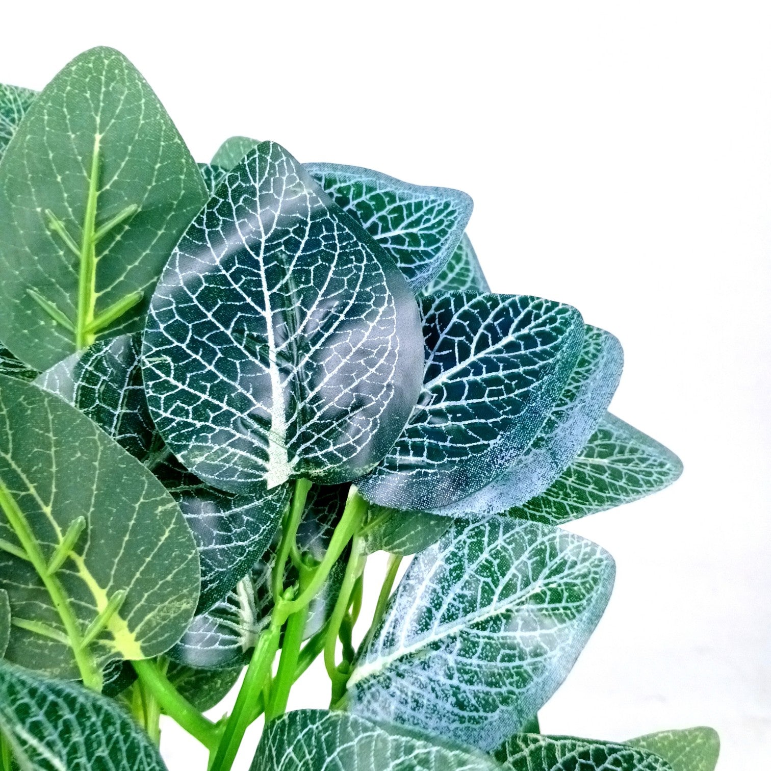 Artificial Leaf Bunch with Wooden Pot | Faux Vine Plant for Home Decor | Decorative Tabletop Indoor Plant for Living Room, Balcony, Office, Festive Decor & Gifting - 13 Inch - Apkamart #Style_Design 1