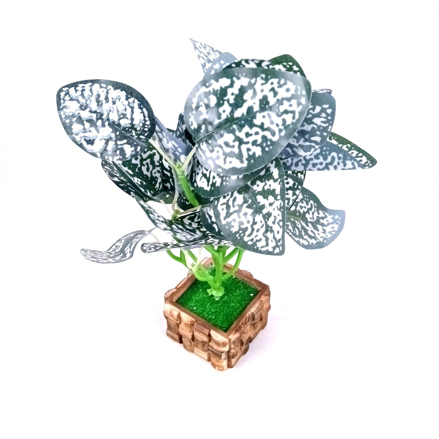 Artificial Leaf Bunch with Wooden Pot | Faux Vine Plant for Home Decor | Decorative Tabletop Indoor Plant for Living Room, Balcony, Office, Festive Decor & Gifting - 13 Inch - Apkamart #Style_Design 2