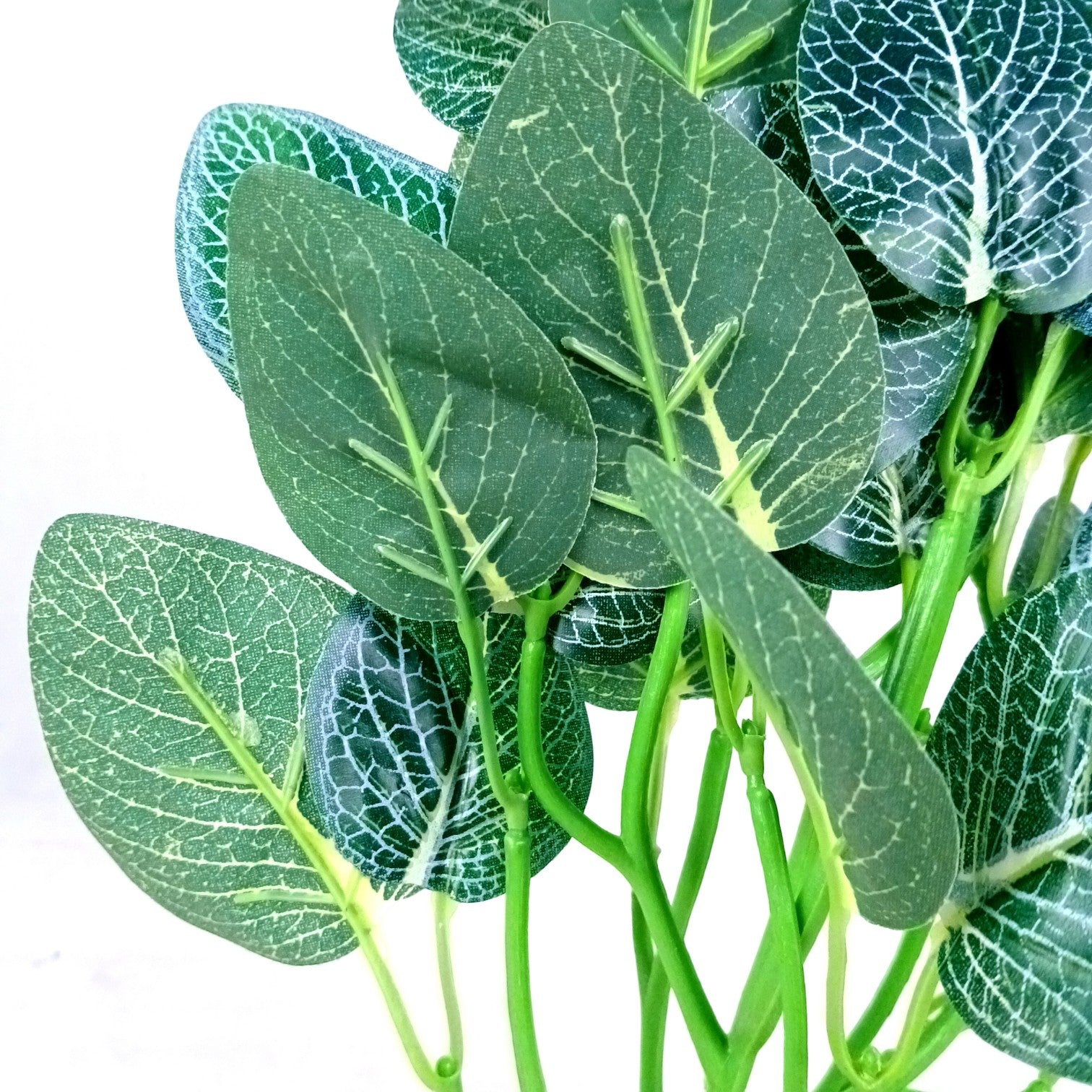 Artificial Leaf Bunch with Wooden Pot | Faux Vine Plant for Home Decor | Decorative Tabletop Indoor Plant for Living Room, Balcony, Office, Festive Decor & Gifting - 13 Inch - Apkamart #Style_Design 1