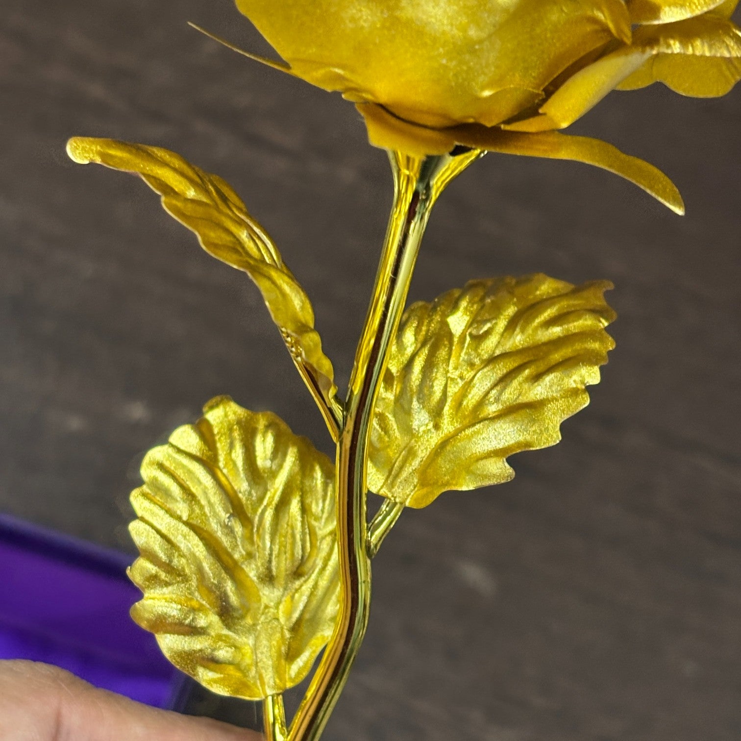 Artificial Golden Rose Flower | Valentine Gift for Girlfriend, Wife & Loved Ones | Decorative Golden Metal Rose for Anniversary, Birthday & Romantic Gift - 10 Inch - Apkamart