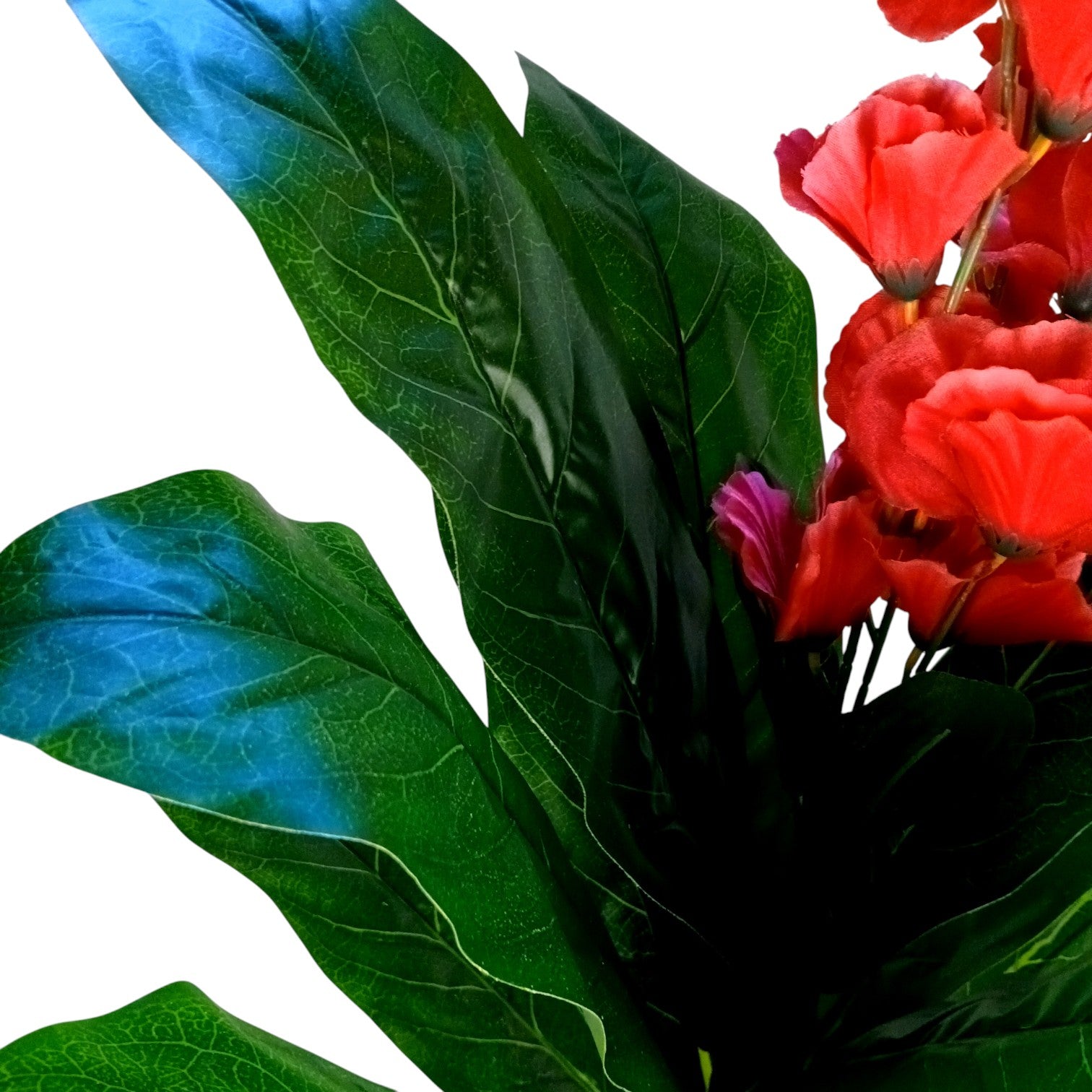 Artificial Green Leaf Tree with Flowers | Faux Decorative Plant for Home, Office & Balcony | Artificial Leaf Tree for Living Room, Bedroom, Patio, Garden - 45 Inch - Apkamart #Color_Pink