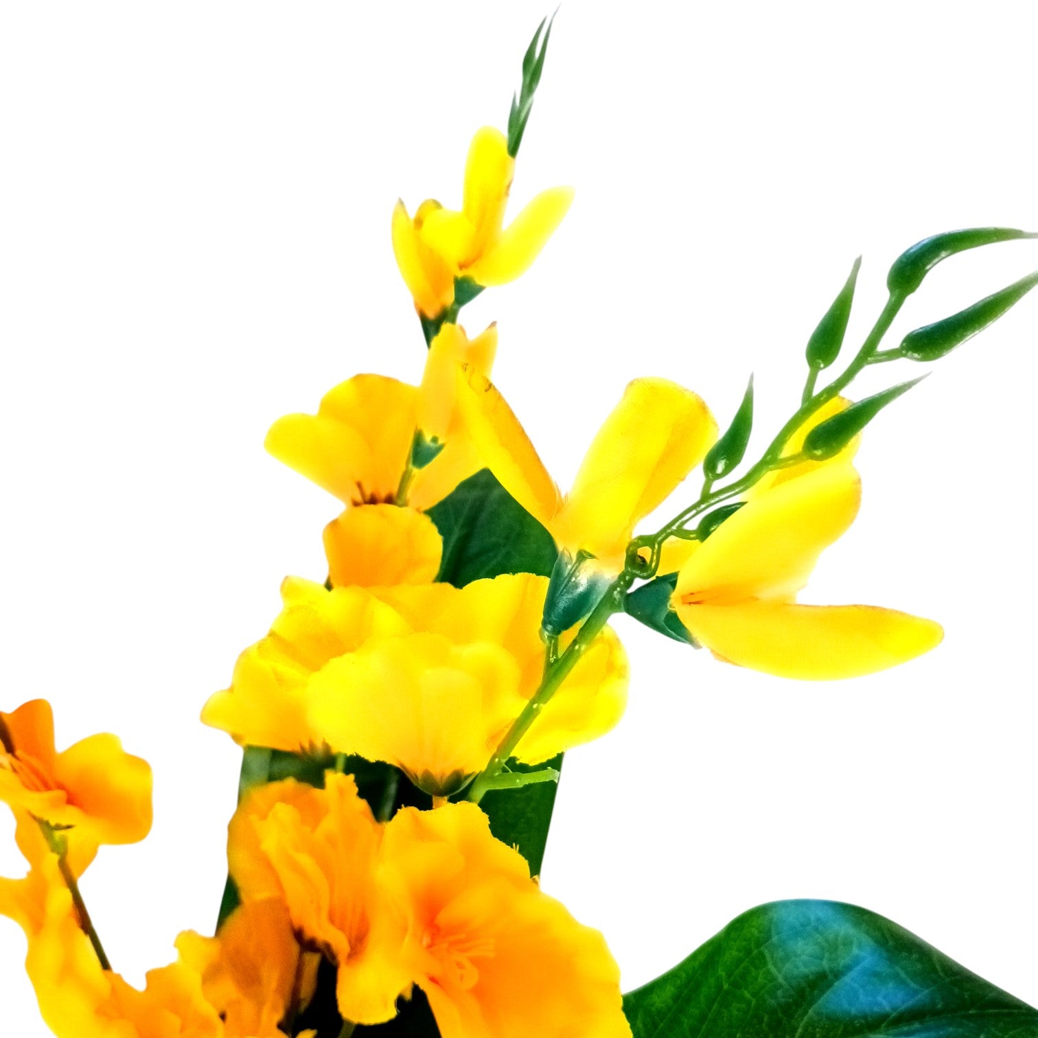 Artificial Leaf Tree with Flowers | Faux Leaf Vine Plant | Decorative Green Plant for Home Balcony Living Room Office Indoor | Diwali Decor & Gifting - 45 Inch - Apkamart #Color_Yellow