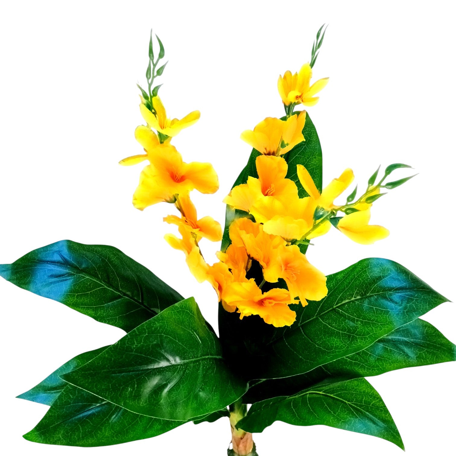 Artificial Leaf Tree with Flowers | Faux Leaf Vine Plant | Decorative Green Plant for Home Balcony Living Room Office Indoor | Diwali Decor & Gifting - 45 Inch - Apkamart #Color_Yellow