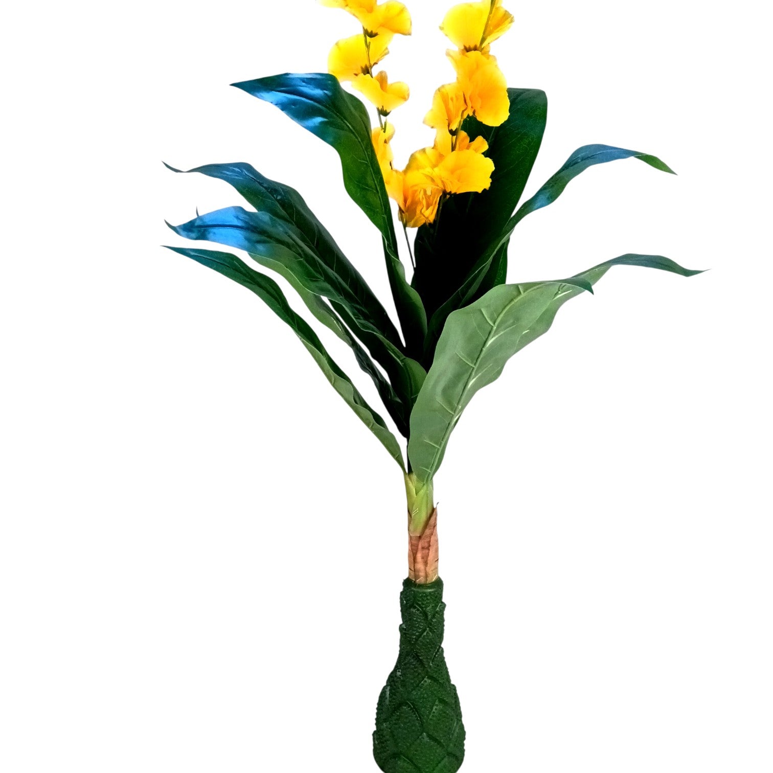 Artificial Leaf Tree with Flowers | Faux Leaf Vine Plant | Decorative Green Plant for Home Balcony Living Room Office Indoor | Diwali Decor & Gifting - 45 Inch - Apkamart #Color_Yellow