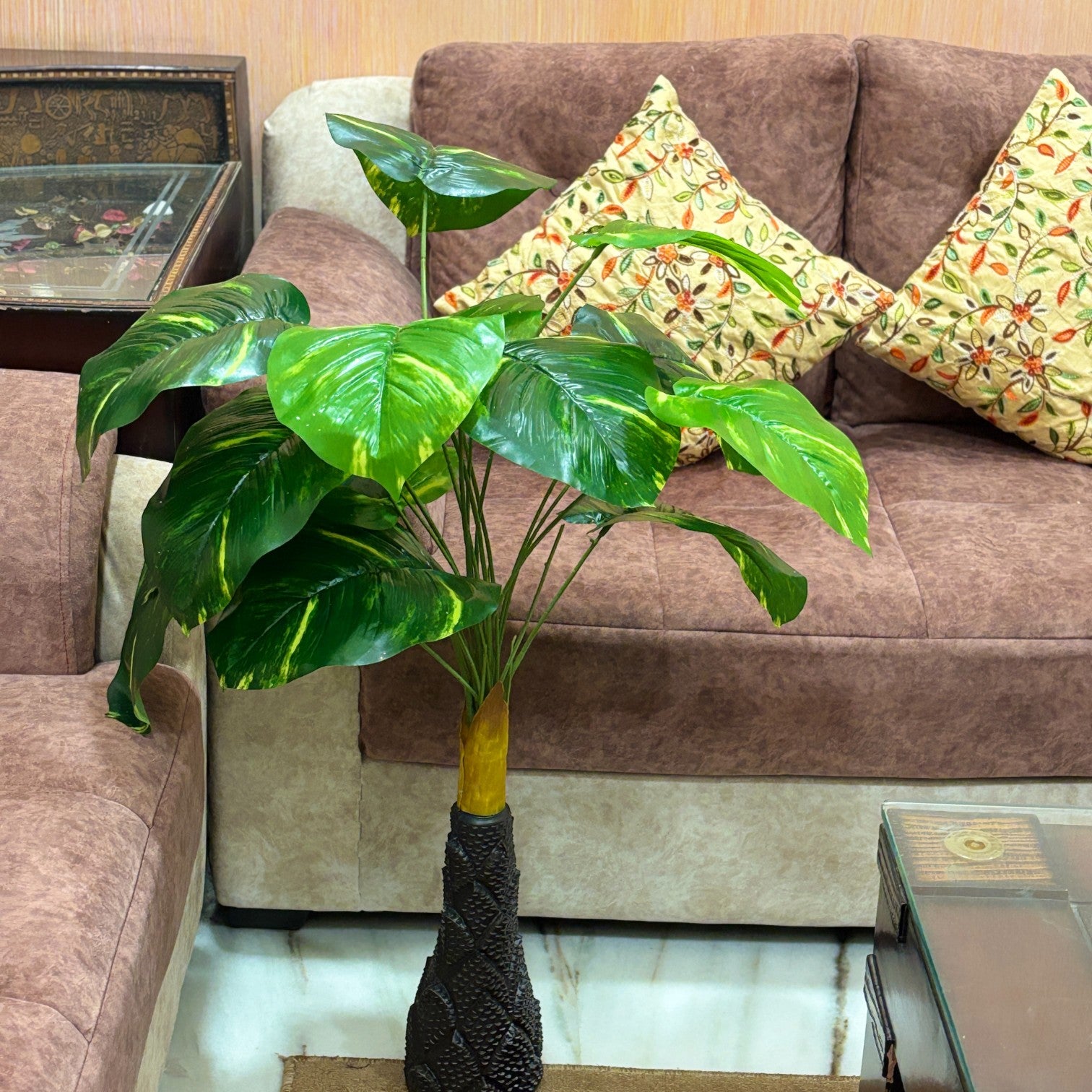 Artificial Leaves Tree for Home & Office Decor | Faux Plant | Artificial Leaf Vine Tree for Balcony, Living Room, Indoor Plant, Festive & Diwali Decoration - 35 Inch