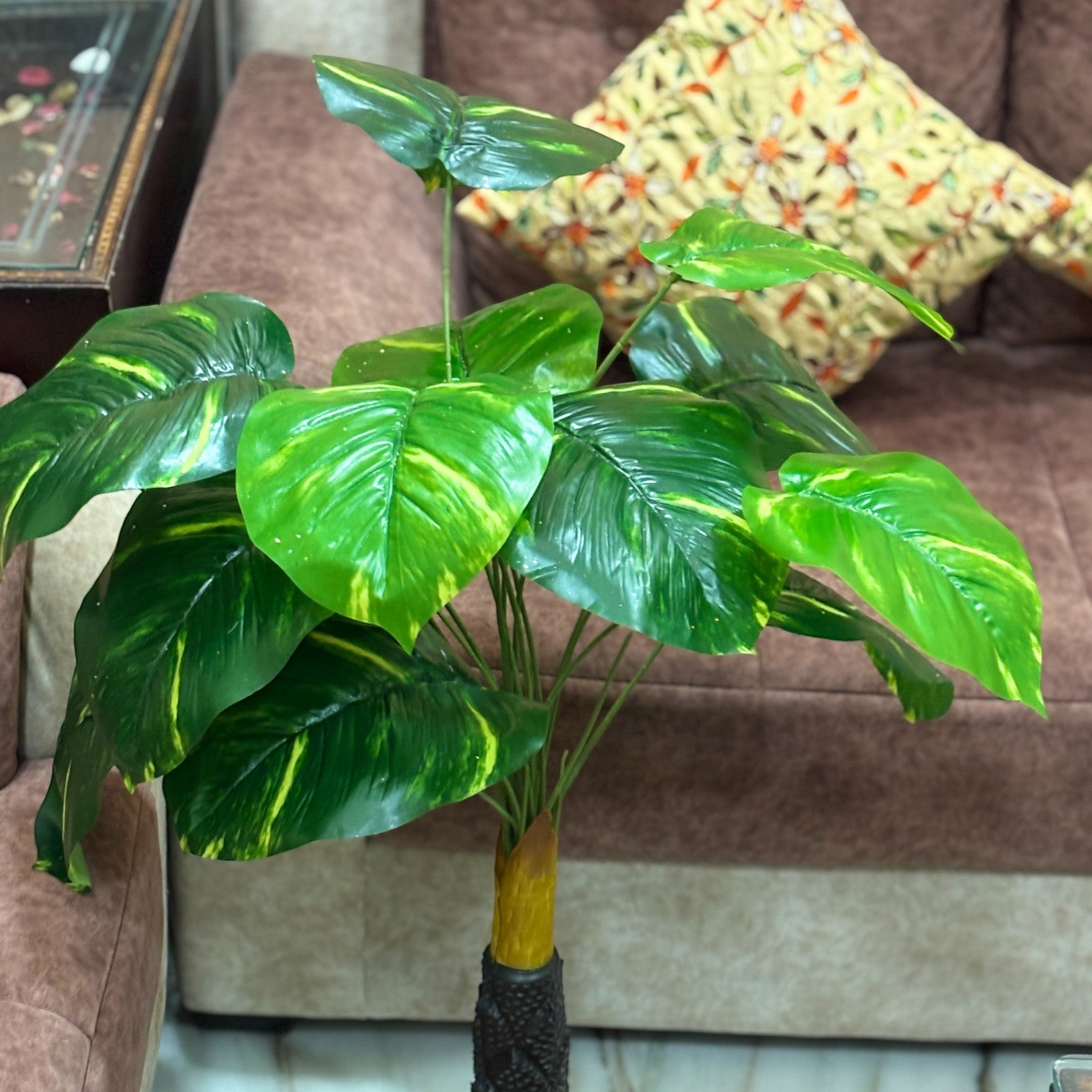 Artificial Leaves Tree for Home & Office Decor | Faux Plant | Artificial Leaf Vine Tree for Balcony, Living Room, Indoor Plant, Festive & Diwali Decoration - 35 Inch