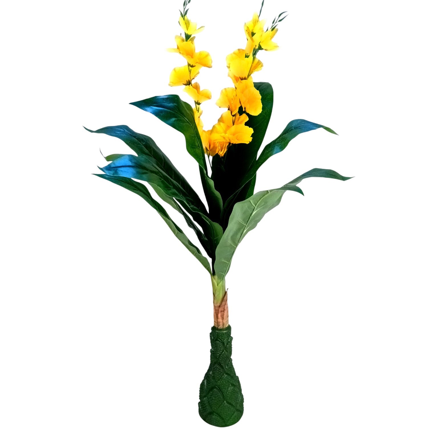 Artificial Leaf Tree with Flowers | Faux Leaf Vine Plant | Decorative Green Plant for Home Balcony Living Room Office Indoor | Diwali Decor & Gifting - 45 Inch - Apkamart #Color_Yellow