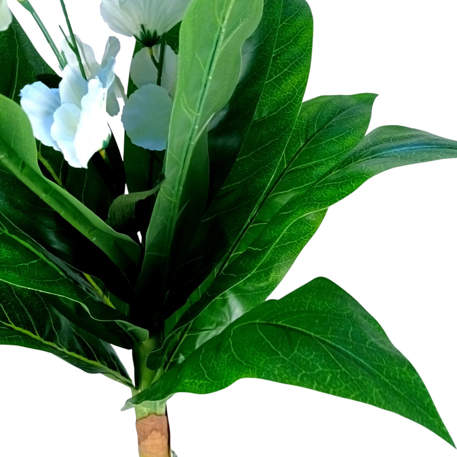 Artificial Green Leaf Tree with Flowers | Faux Decorative Plant for Home, Office & Balcony | Artificial Leaf Tree for Living Room, Bedroom, Patio, Garden - 45 Inch - Apkamart #Color_White