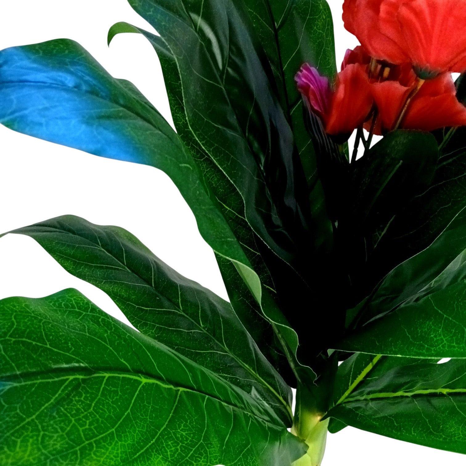 Artificial Green Leaf Tree with Flowers | Faux Decorative Plant for Home, Office & Balcony | Artificial Leaf Tree for Living Room, Bedroom, Patio, Garden - 45 Inch - Apkamart #Color_Pink