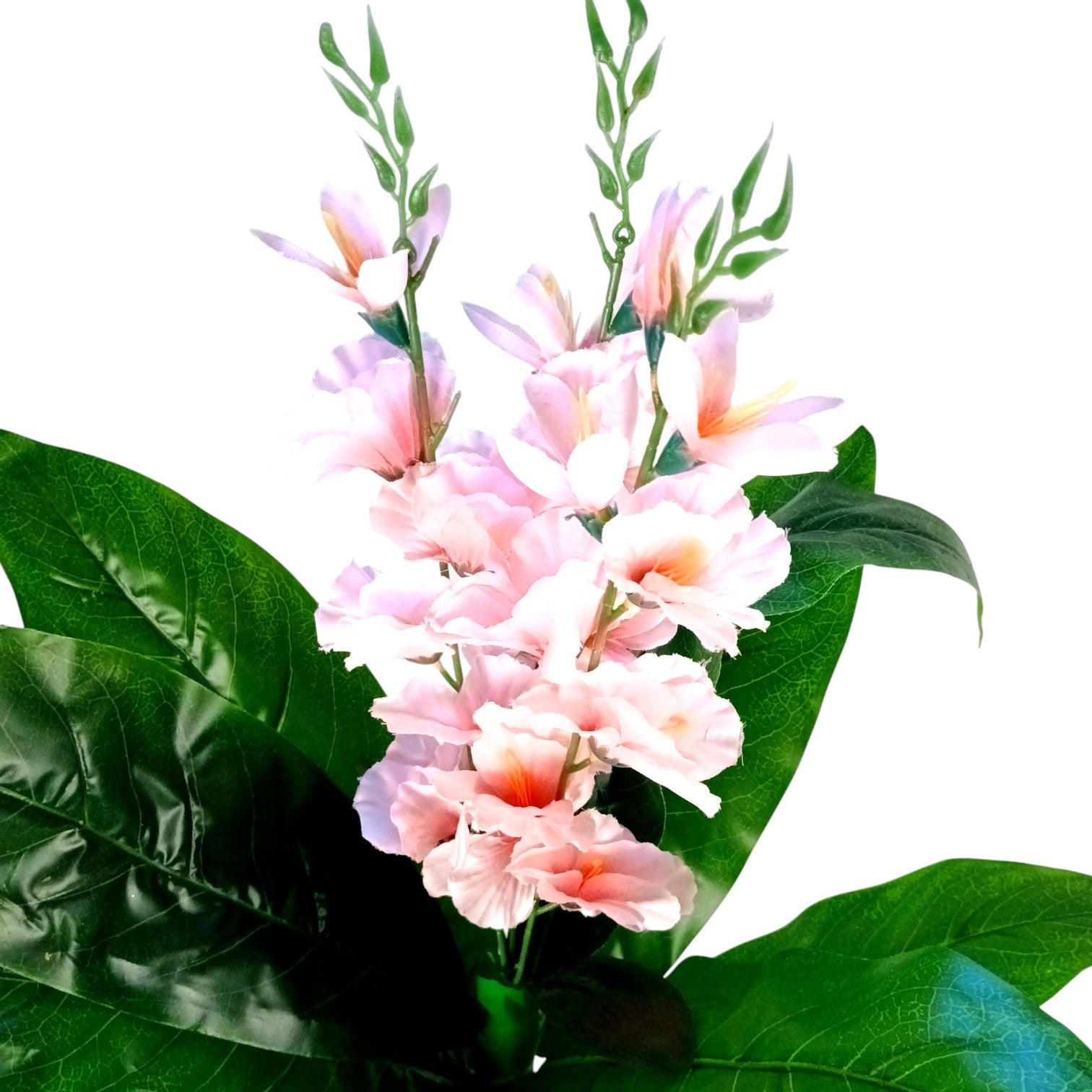 Artificial Leaf Tree with Flowers | Faux Leaf Vine Plant | Decorative Green Plant for Home Balcony Living Room Office Indoor | Diwali Decor & Gifting - 45 Inch - Apkamart #Color_Pink