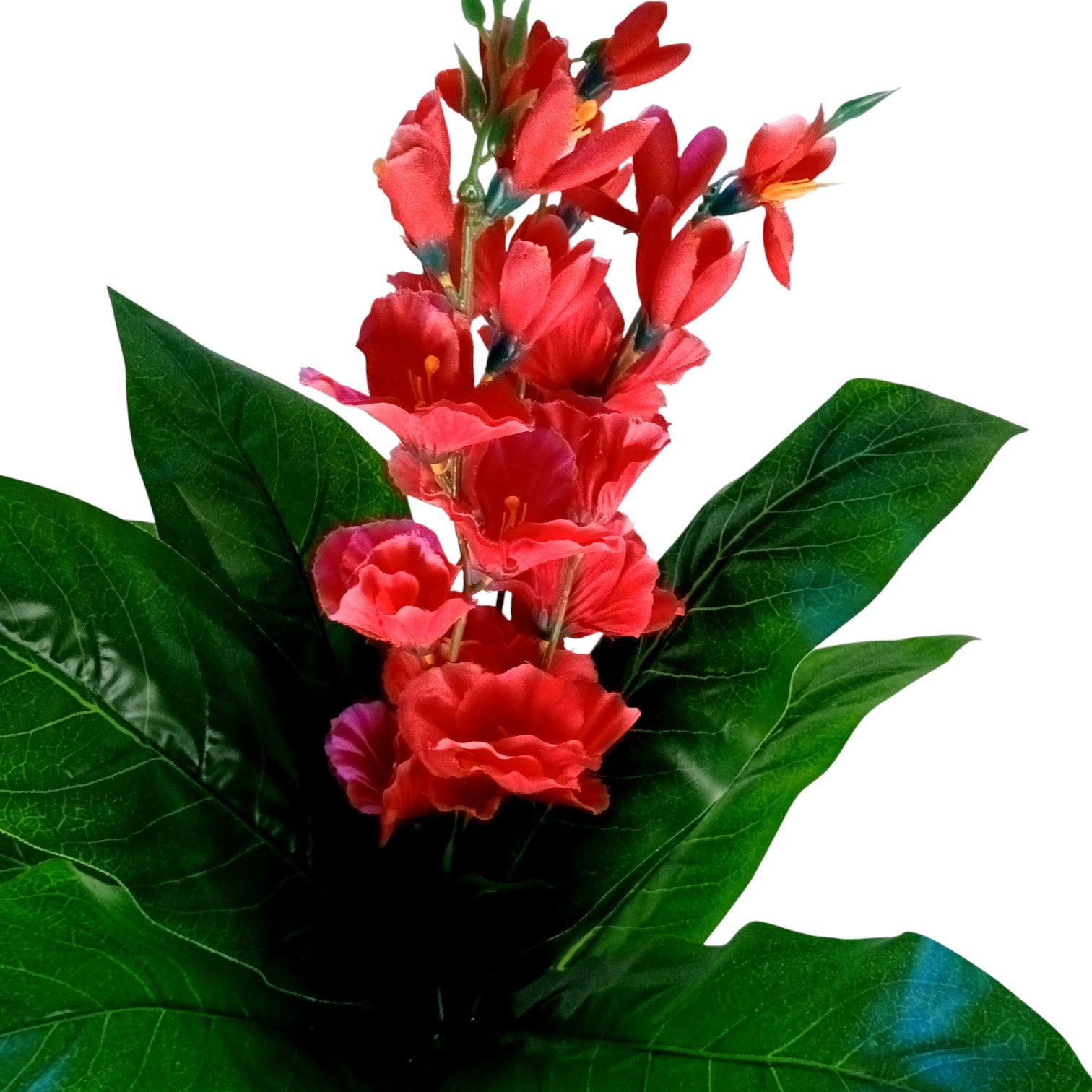 Artificial Green Leaf Tree with Flowers | Faux Decorative Plant for Home, Office & Balcony | Artificial Leaf Tree for Living Room, Bedroom, Patio, Garden - 45 Inch - Apkamart #Color_Pink