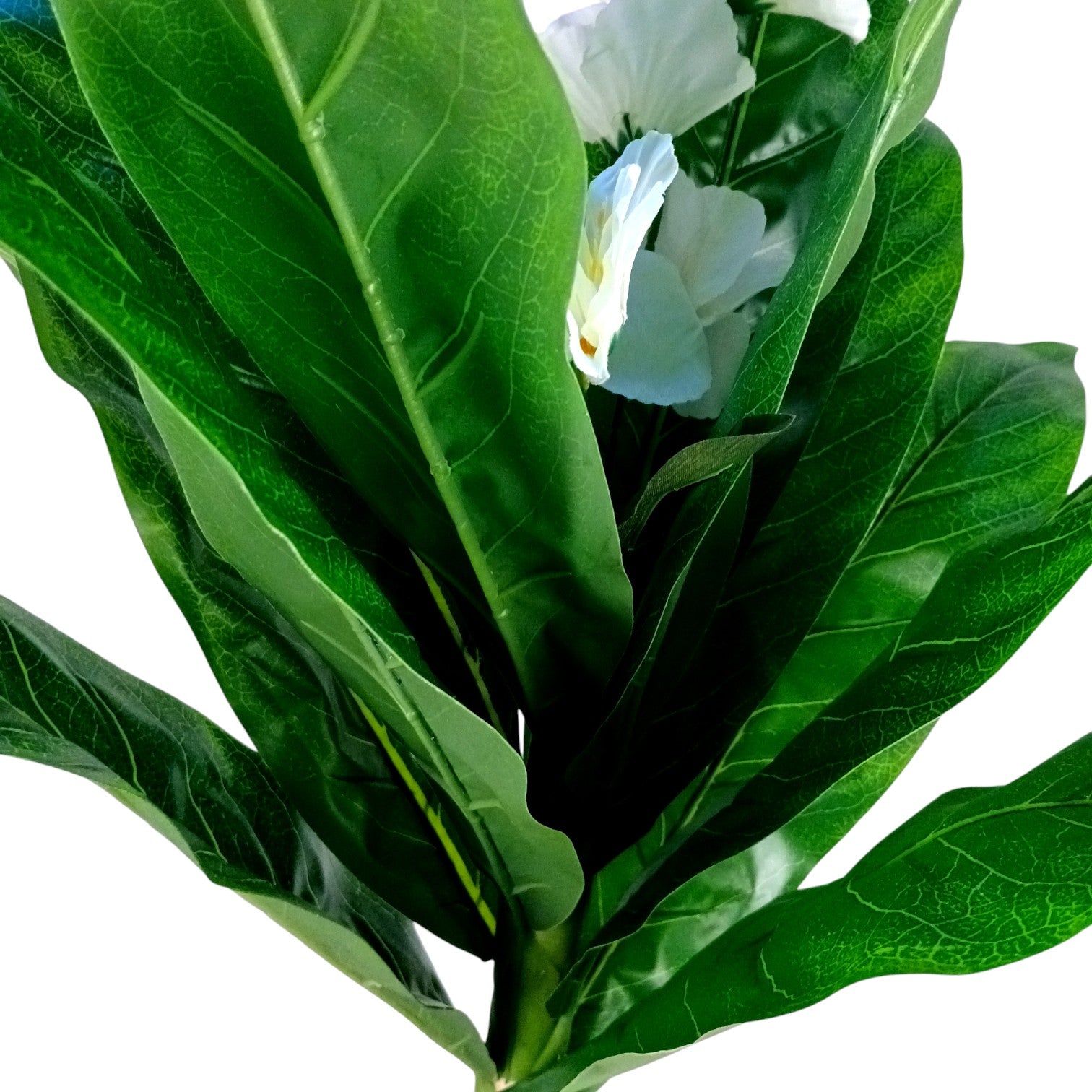 Artificial Green Leaf Tree with Flowers | Faux Decorative Plant for Home, Office & Balcony | Artificial Leaf Tree for Living Room, Bedroom, Patio, Garden - 45 Inch - Apkamart #Color_White