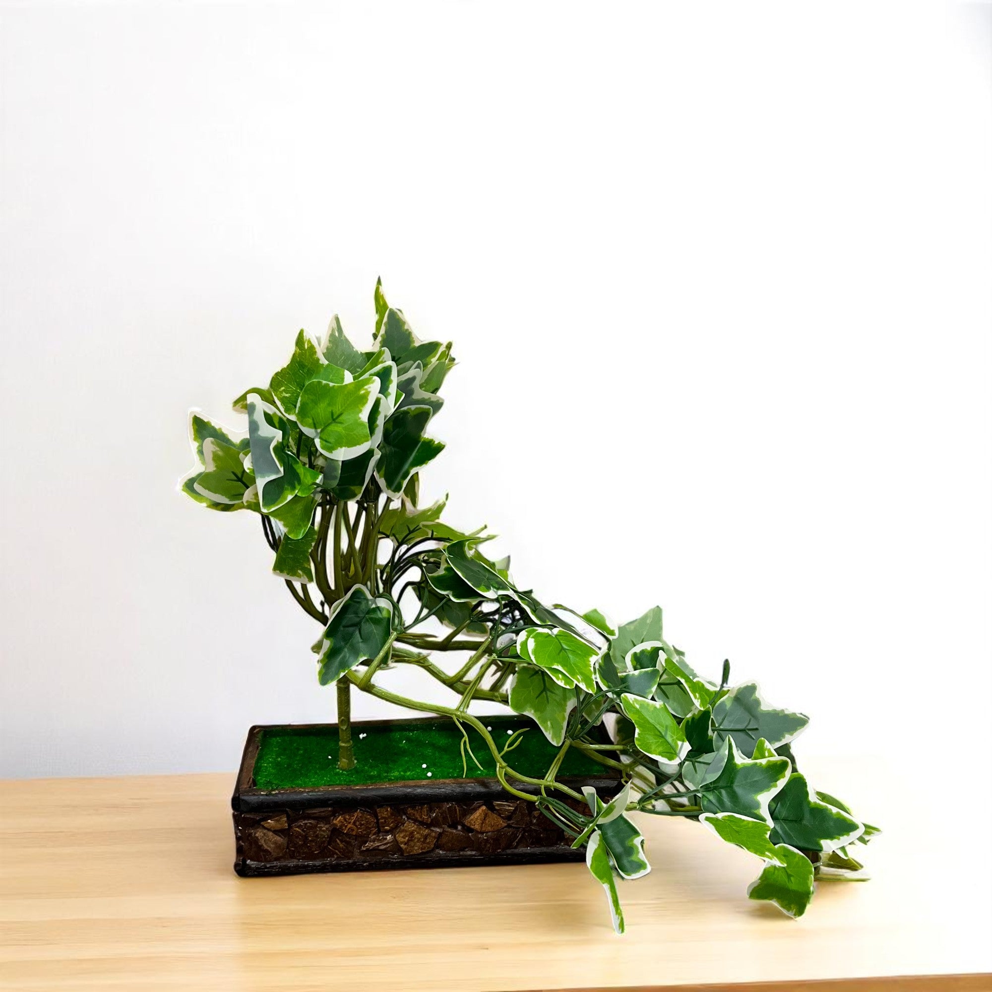 Artificial Plant With Pot | Artificial Bonsai Money Plant - for Home Decor Living Room Side Table Centerpiece - 16 Inch - Apkamart #Style_Design 1