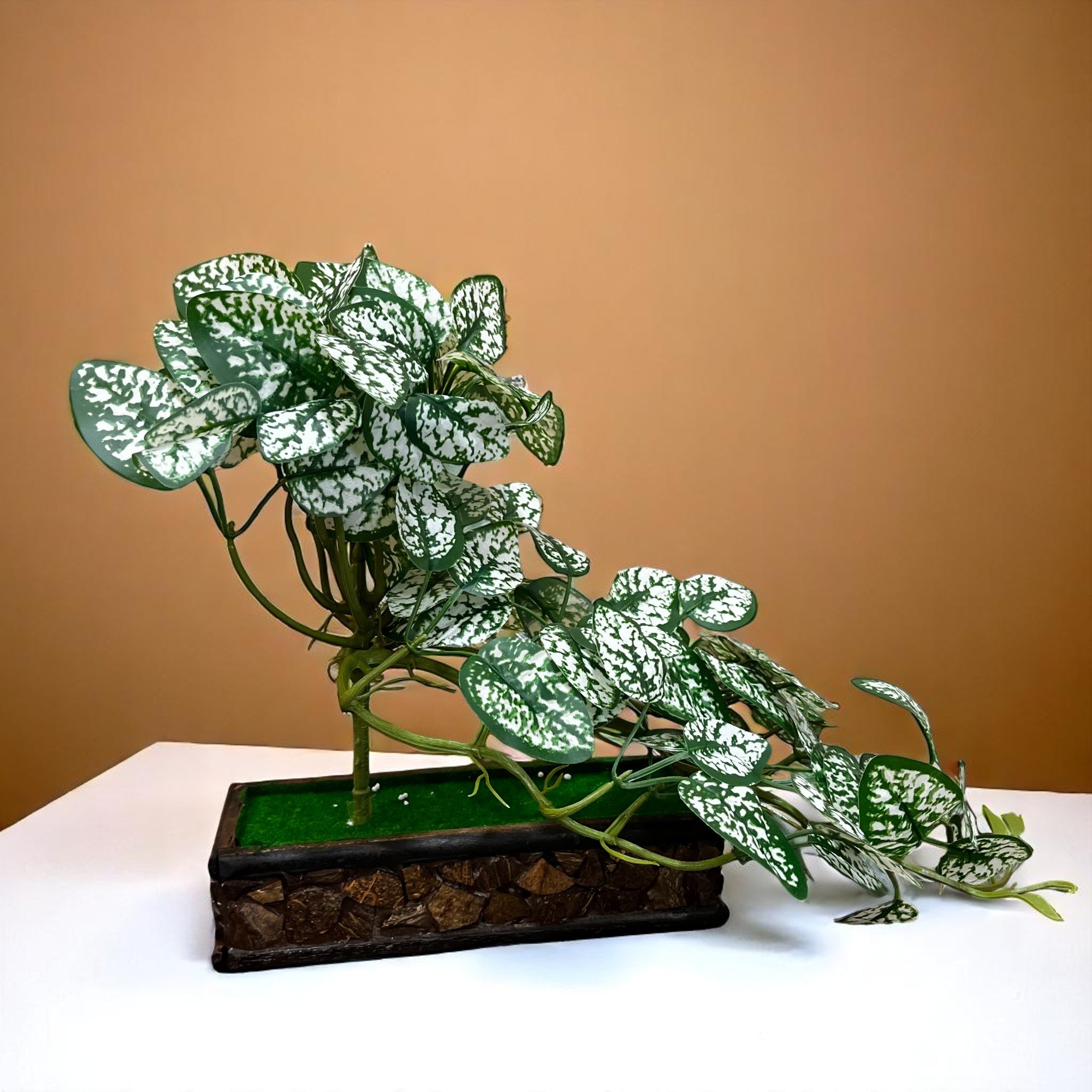 Artificial Plant With Pot | Artificial Bonsai Money Plant - for Home Decor Living Room Side Table Centerpiece - 16 Inch - Apkamart #Style_Design 2