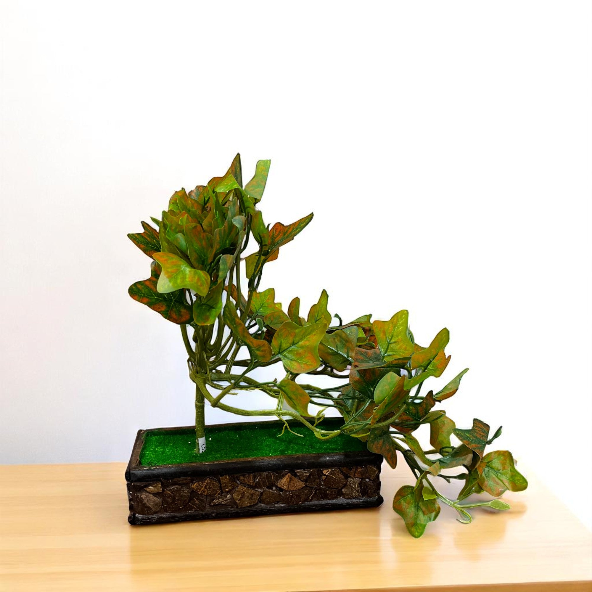 Artificial Plant With Pot |Bonsai Money Plant - for Home Decor, Living Room, Side Table - 12 Inch - Apkamart #Style_Design 2