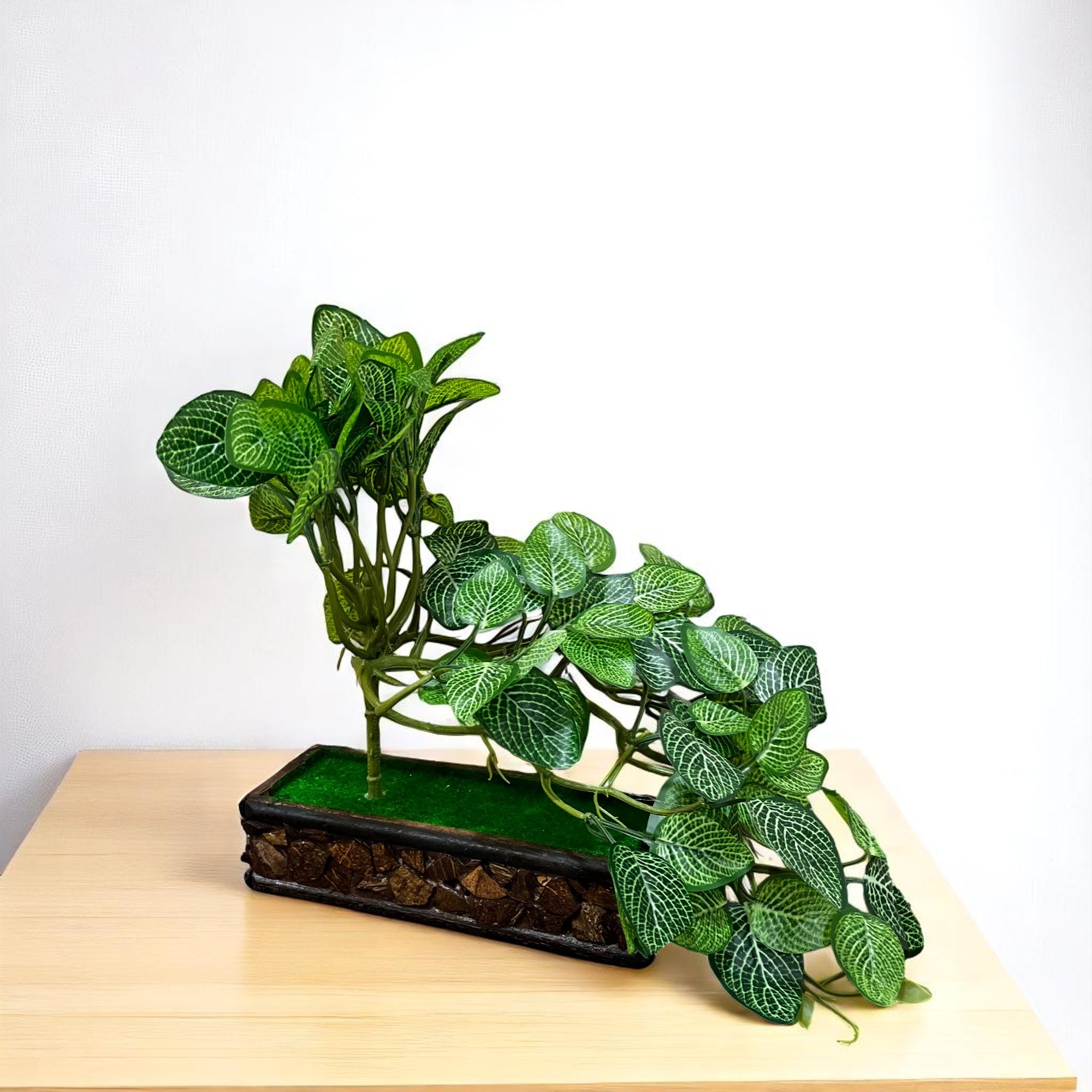 Artificial Plant With Pot |Bonsai Money Plant - for Home Decor, Living Room, Side Table - 12 Inch - Apkamart #Style_Design 1