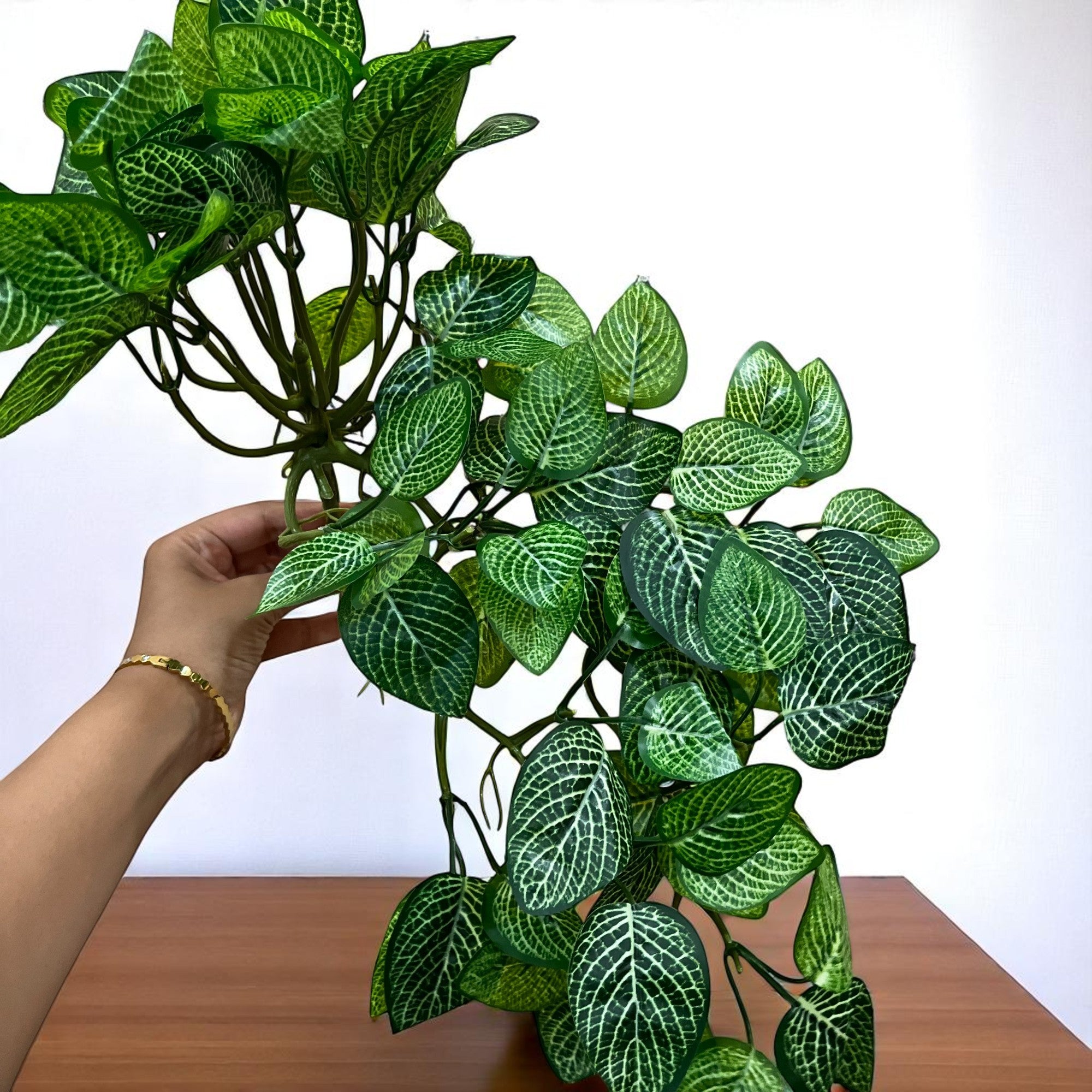 Artificial Money plant With Pot | Bonsai Artificial plant - For Vase, Pot, Home, Bedroom, Balcony, Office Corner, Living Room - 15 Inch - Apkamart #Style_Design 1