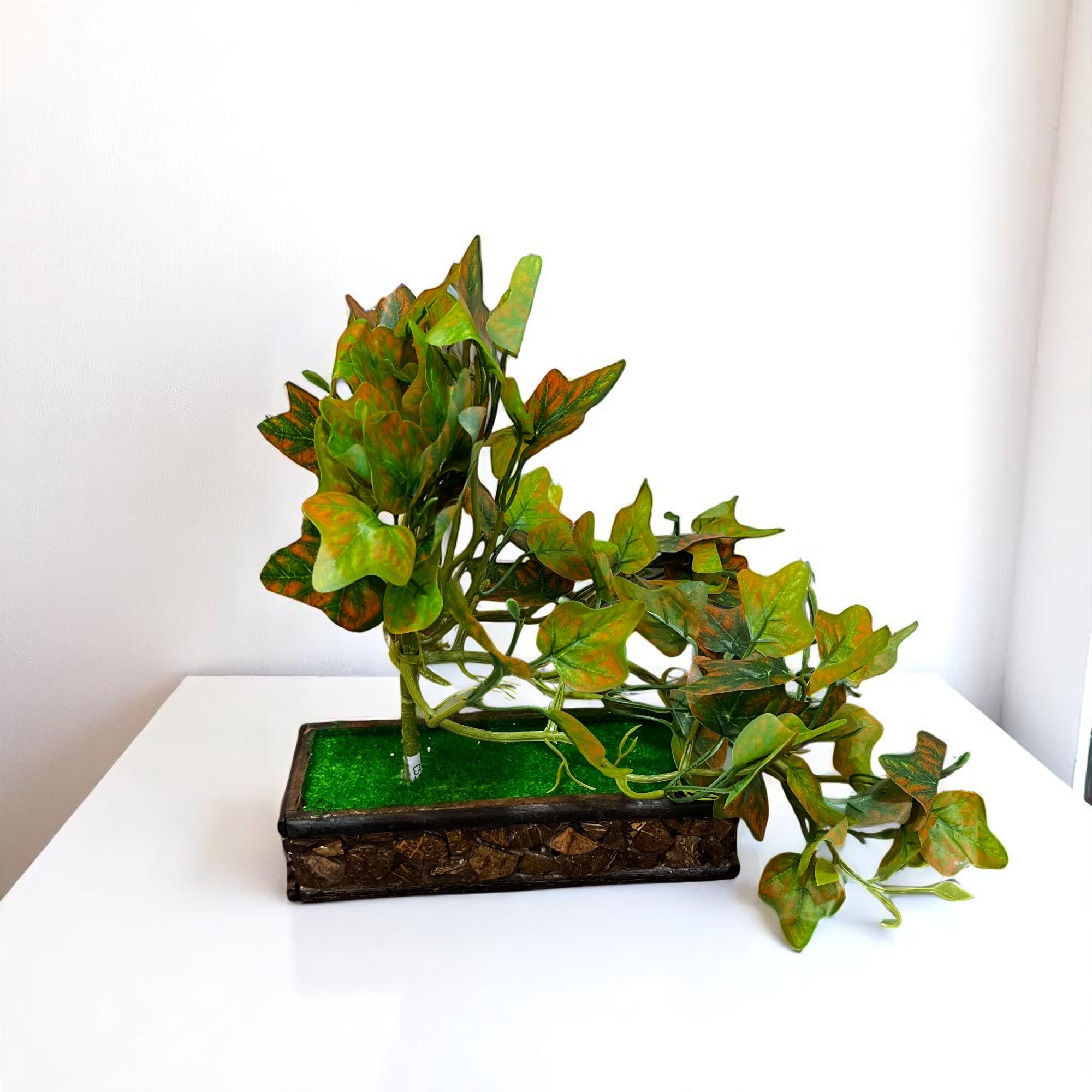 Artificial Plant With Pot |Bonsai Money Plant - for Home Decor, Living Room, Side Table - 12 Inch - Apkamart #Style_Design 2