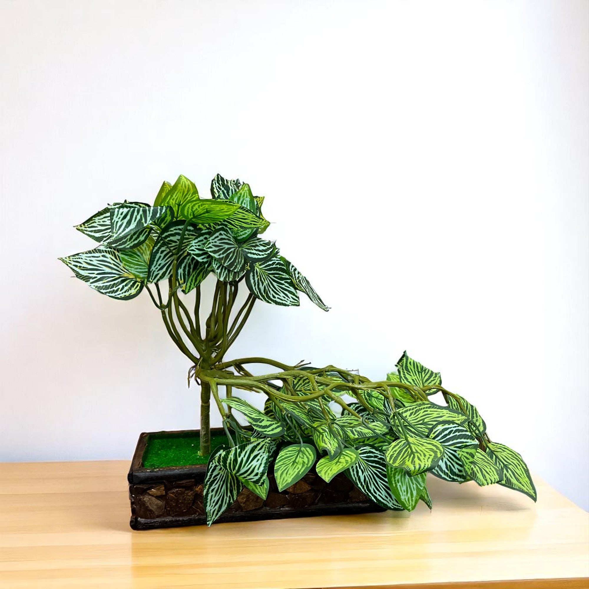 Artificial Money plant With Pot | Bonsai Artificial plant - For Vase, Pot, Home, Bedroom, Balcony, Office Corner, Living Room - 15 Inch - Apkamart #Style_Design 1