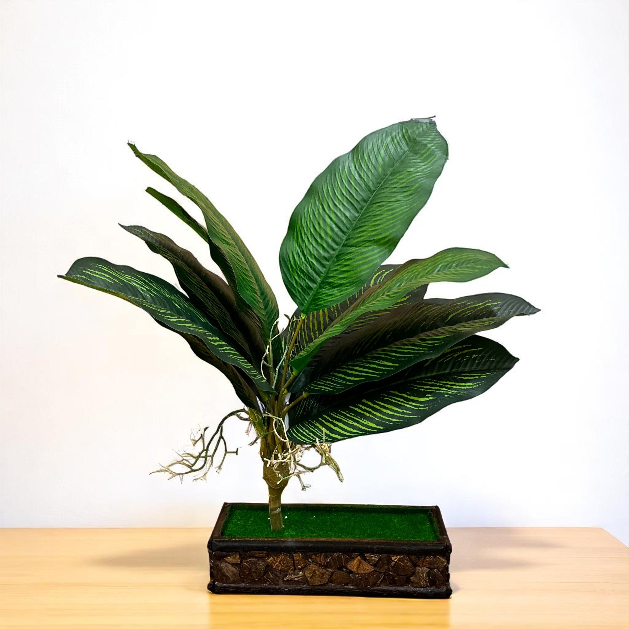 Artificial Plant With Pot | Artificial Money Bonsai Plant - For Vase, Pot, Home, Bedroom, Balcony, Office Corner, Living Room - 17 Inch - Apkamart