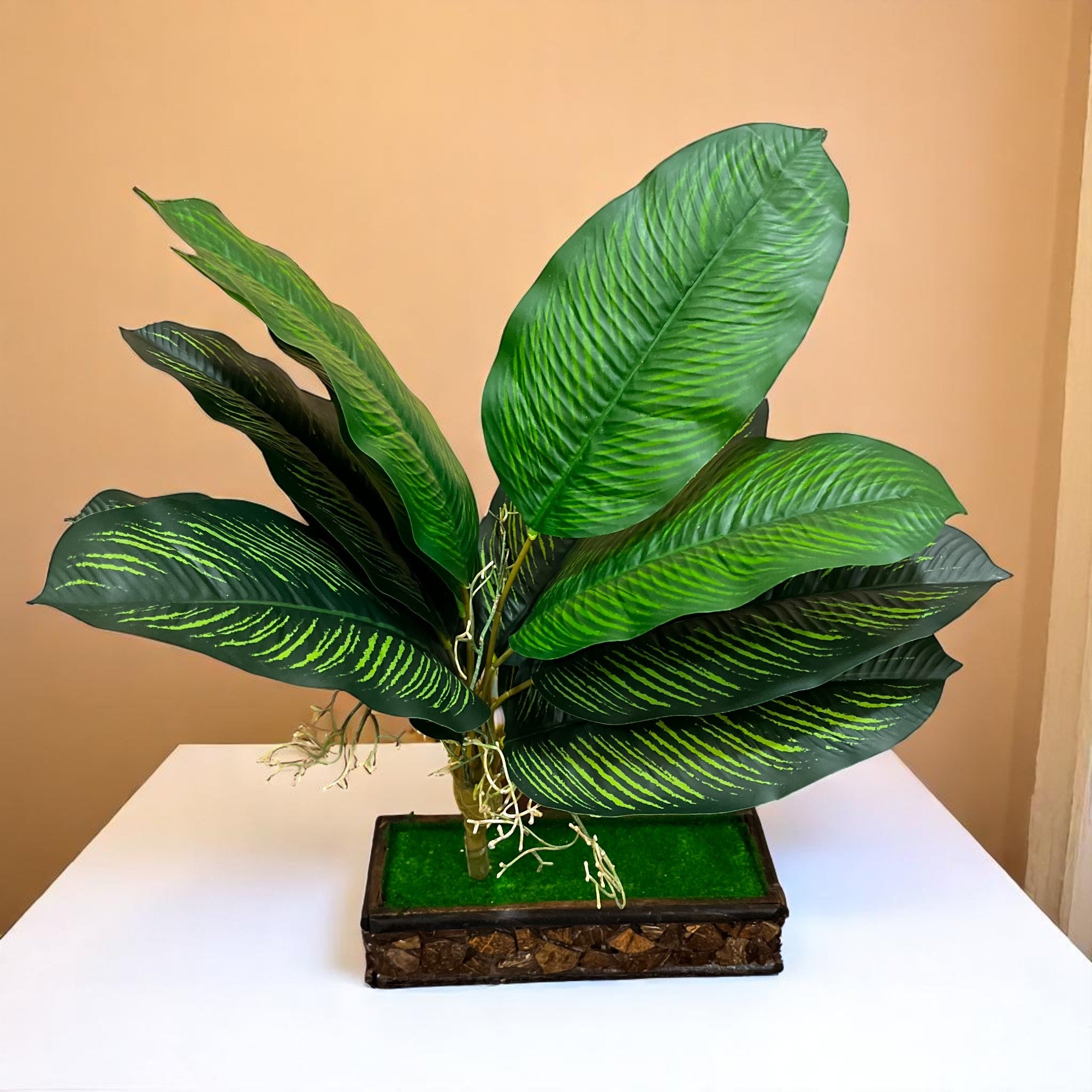 Artificial Plant With Pot | Artificial Money Bonsai Plant - For Vase, Pot, Home, Bedroom, Balcony, Office Corner, Living Room - 17 Inch - Apkamart