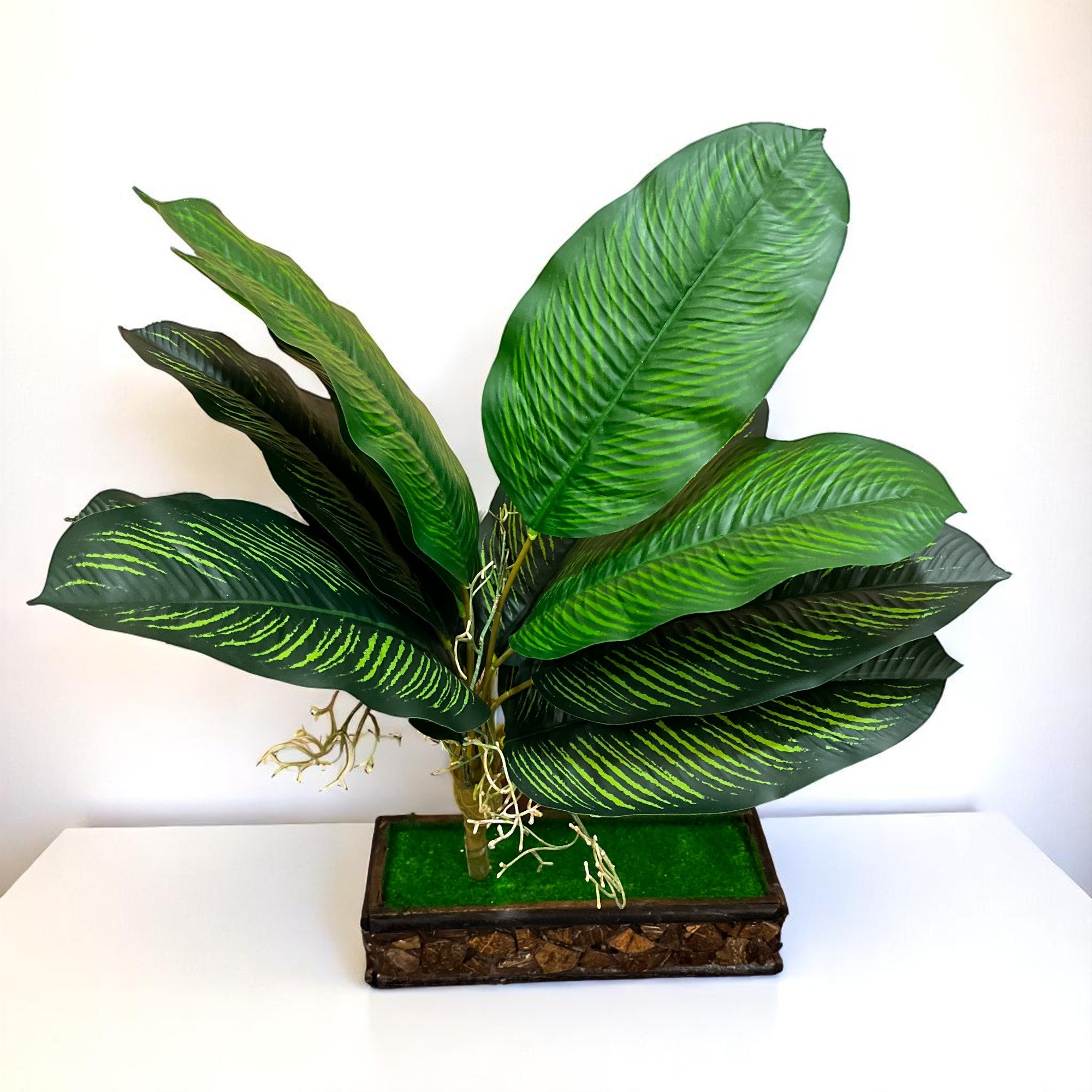 Artificial Plant With Pot | Artificial Money Bonsai Plant - For Vase, Pot, Home, Bedroom, Balcony, Office Corner, Living Room - 17 Inch - Apkamart