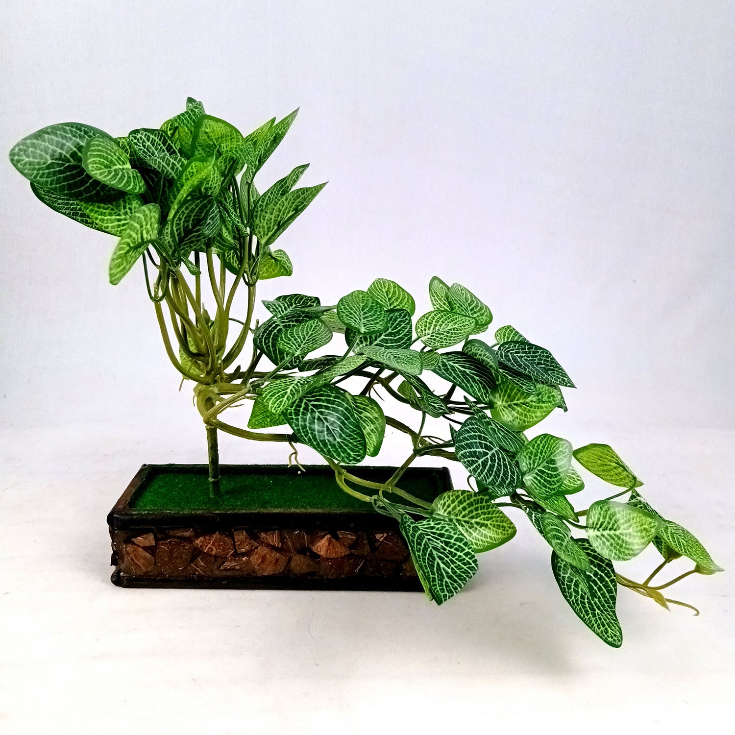 Artificial Plant With Pot |Bonsai Money Plant - for Home Decor, Living Room, Side Table - 12 Inch - Apkamart #Style_Design 1
