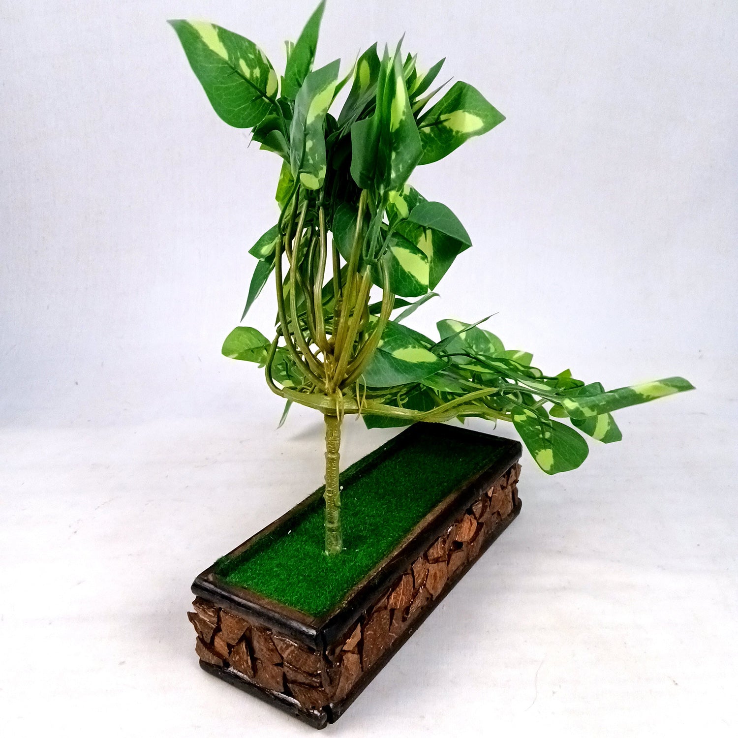 Artificial Money plant With Pot | Bonsai Artificial plant - For Vase, Pot, Home, Bedroom, Balcony, Office Corner, Living Room - 15 Inch - Apkamart #Style_Design 2