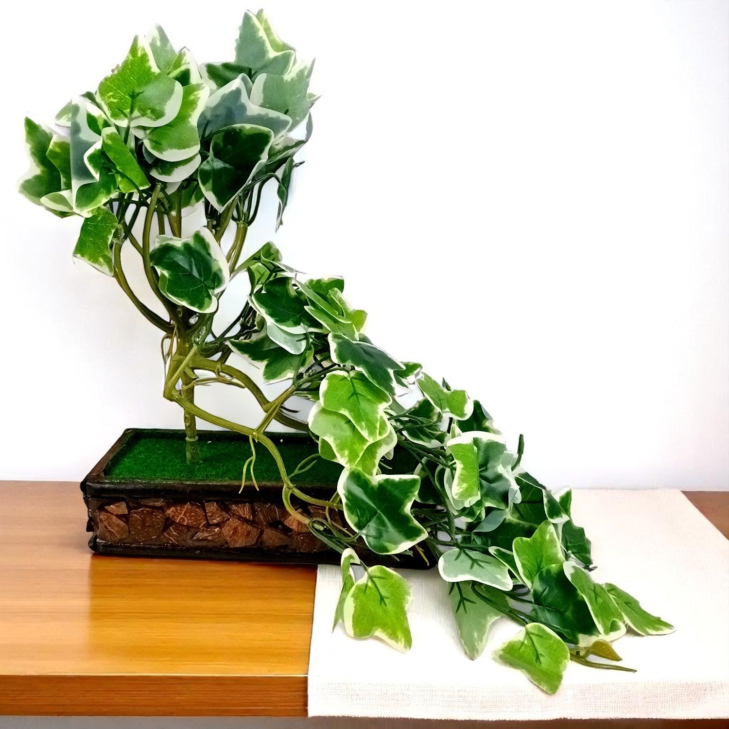 Artificial Plant With Pot | Artificial Bonsai Money Plant - for Home Decor Living Room Side Table Centerpiece - 16 Inch - Apkamart #Style_Design 1