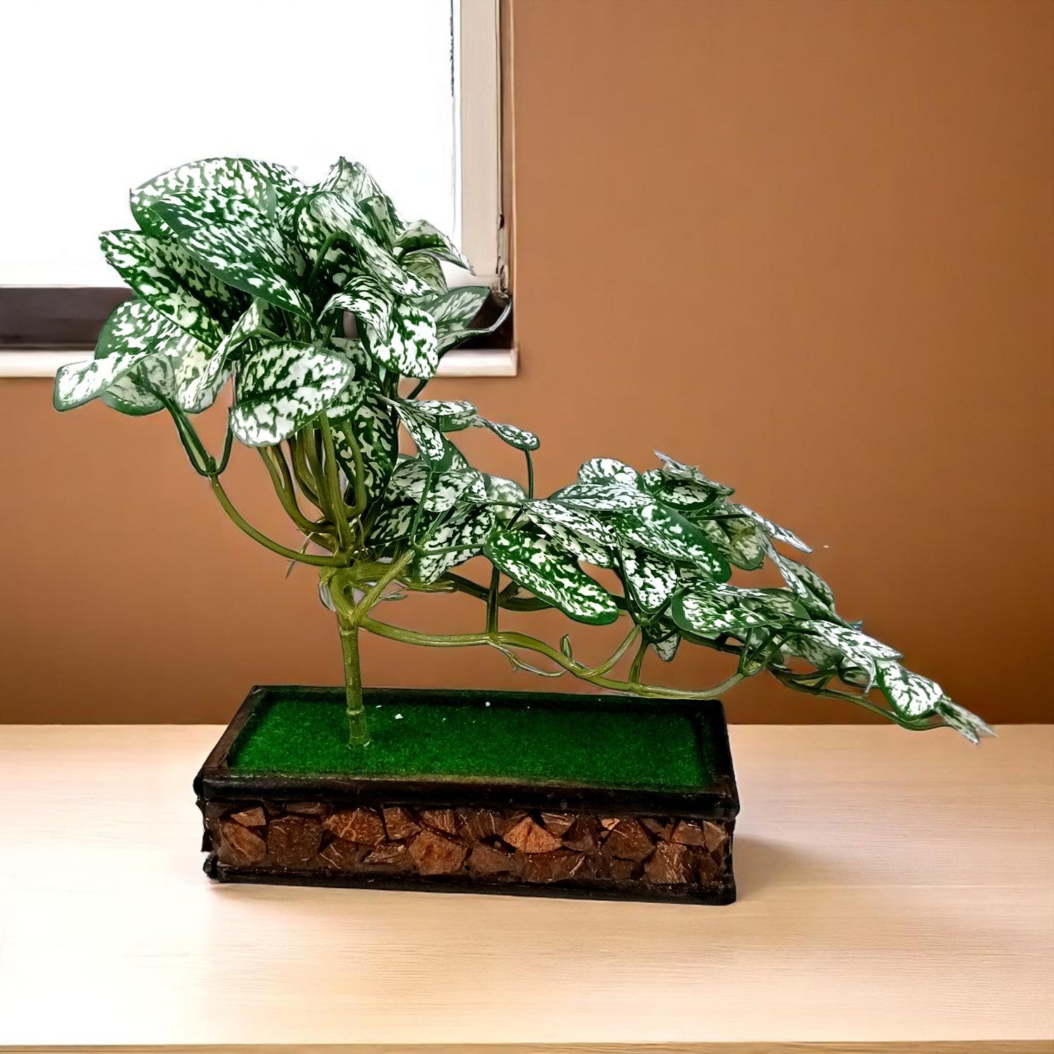 Artificial Plant With Pot | Artificial Bonsai Money Plant - for Home Decor Living Room Side Table Centerpiece - 16 Inch - Apkamart #Style_Design 2